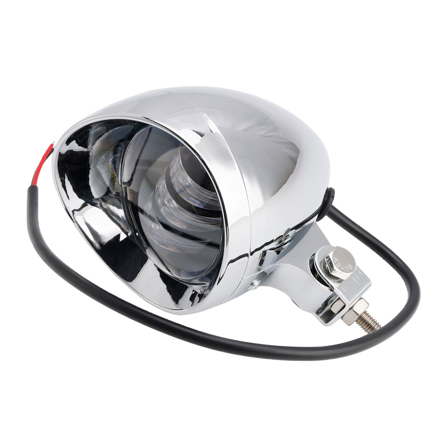Motorcycle Beam Headlight Fog Lamp Custom Chrome Fits For Racer Bobber Chopper