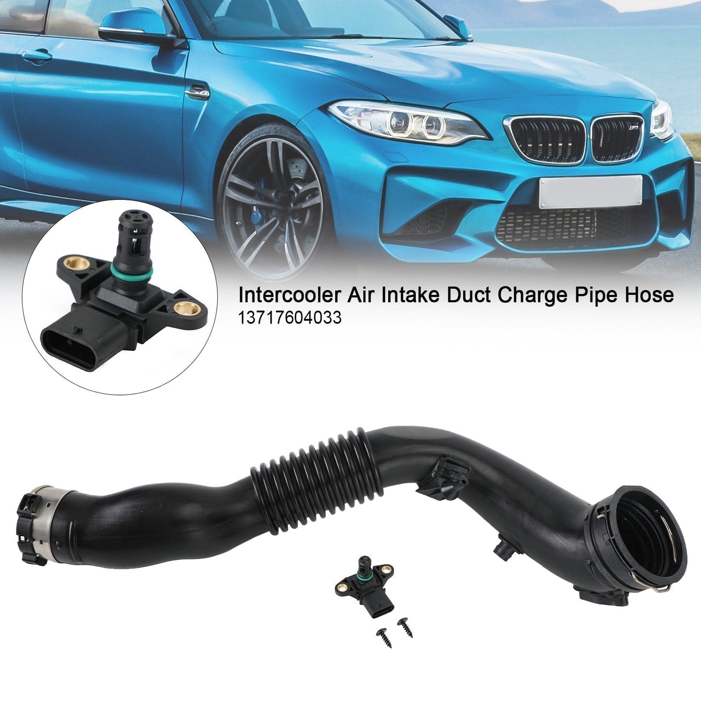 2015-2016 BMW 435i GC xDrive Intercooler Air Intake Duct Charge Pipe Hose 13717604033