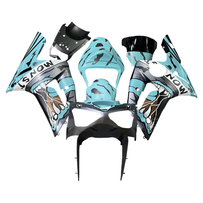 Injection Fairing Kit Bodywork Plastic ABS fit For Kawasaki ZX6R 636 2003-2004
