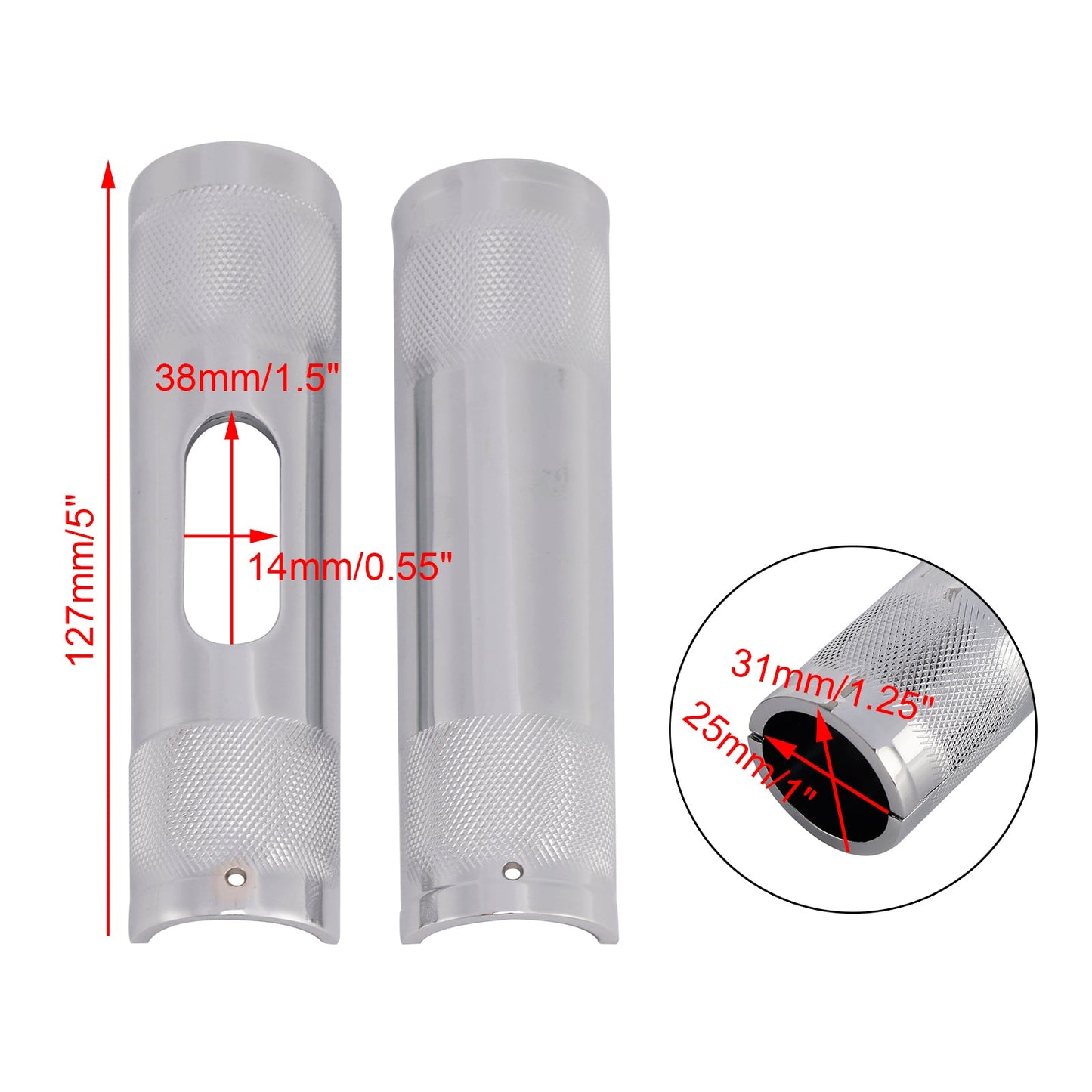 Handlebar Diameter Riser Adapter 1" To 1.25" Chrome For Road Glide Road King