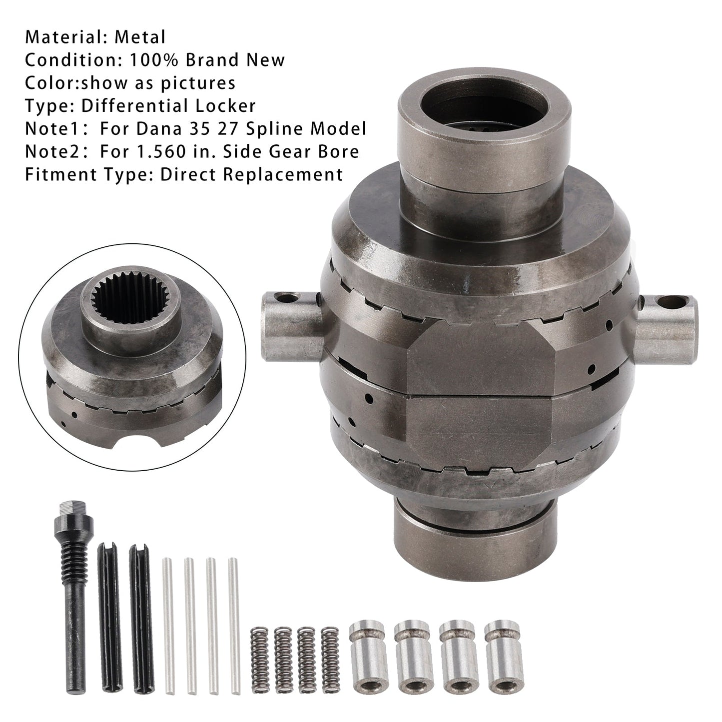 Rear Differential Locker SL M35-1.5-27 For Jeep Wrangler Dana 35 27 Spline 84-04