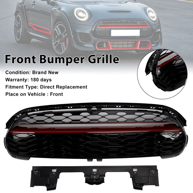 GP-Style Gloss Black Red Trim Front Grille Fit Mini Cooper F55 F56 F57 2014-2021