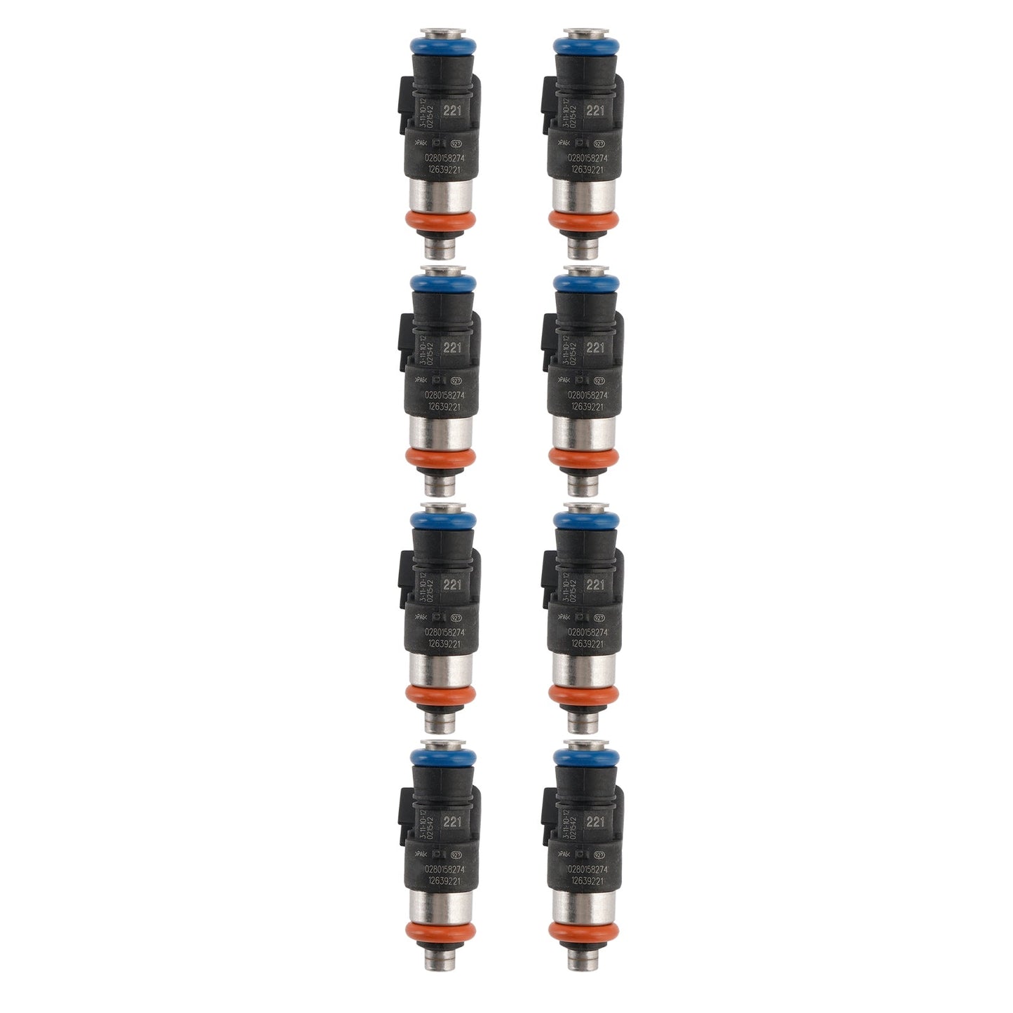 2011-2017 Chevrolet Caprice PPV 6.0L V8 8PCS Fuel Injector 12639221 0280158274