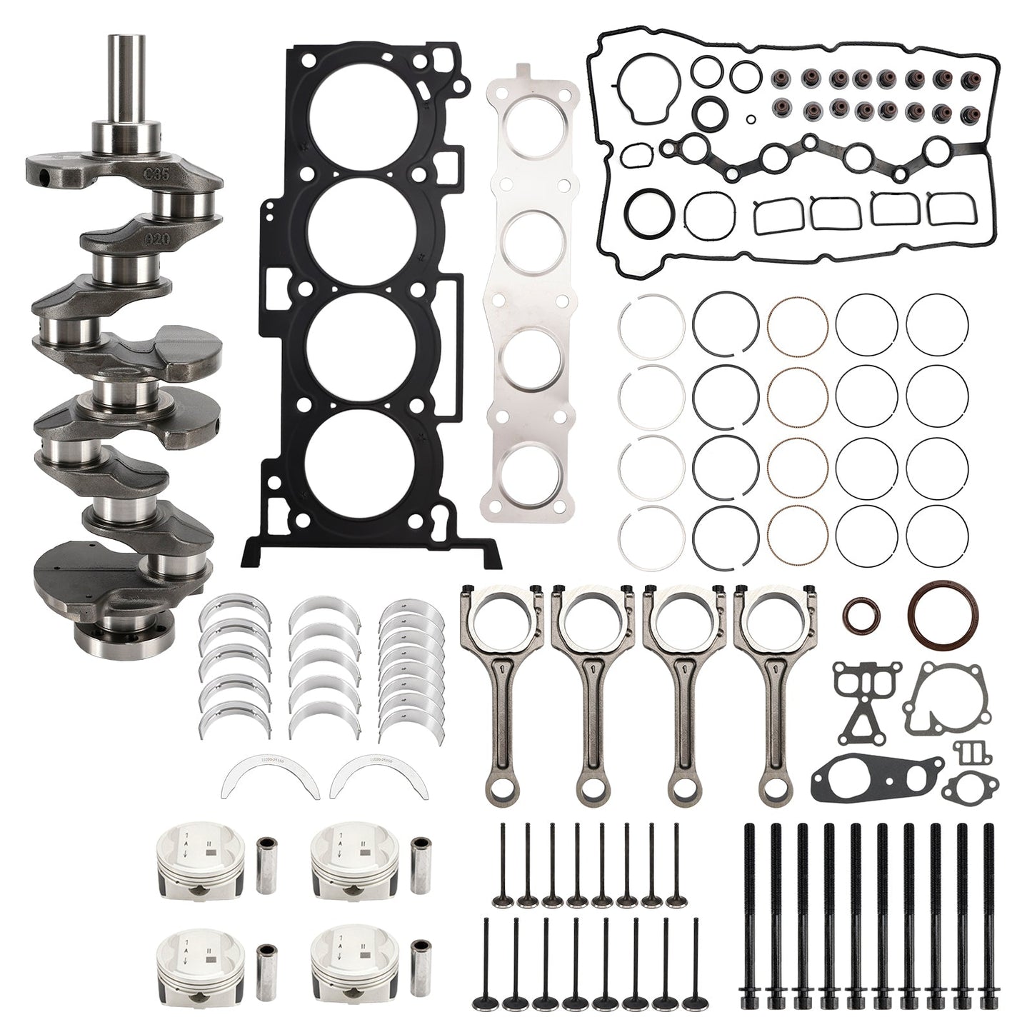 2006-2012 Hyundai Santa Fe Engine Overhaul Rebuild Kit Crankshaft Connecting Rods 23111-2G010