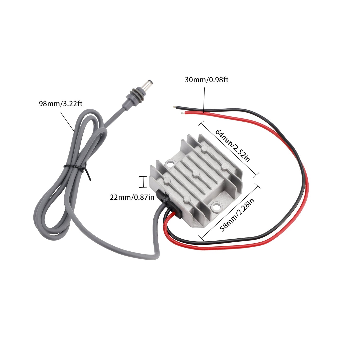Mini Step Up Power Converter DC Power Cable 12V/24V to 30V 3.5A 105W