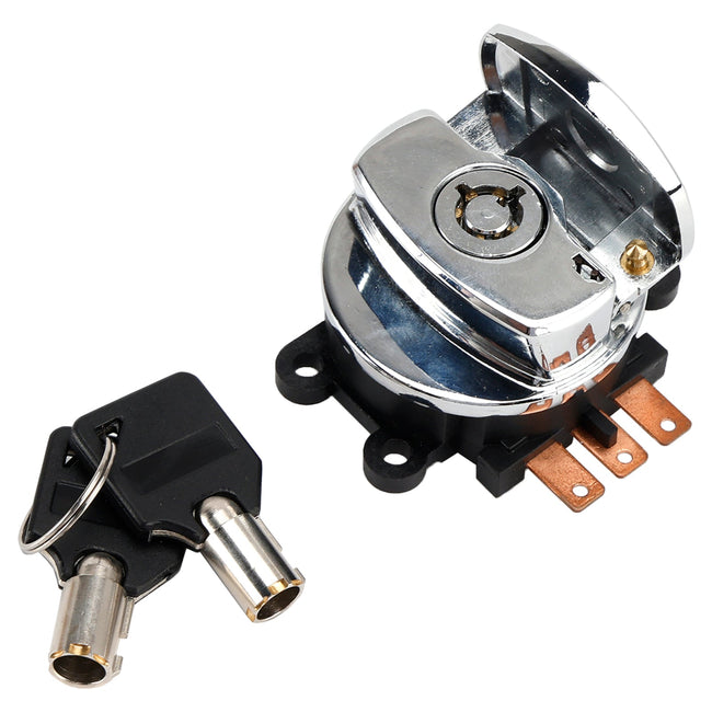 Chrome Ignition Switch with Keys for Dyna FXDWG 96-10 Softail FXST FLST 00-10