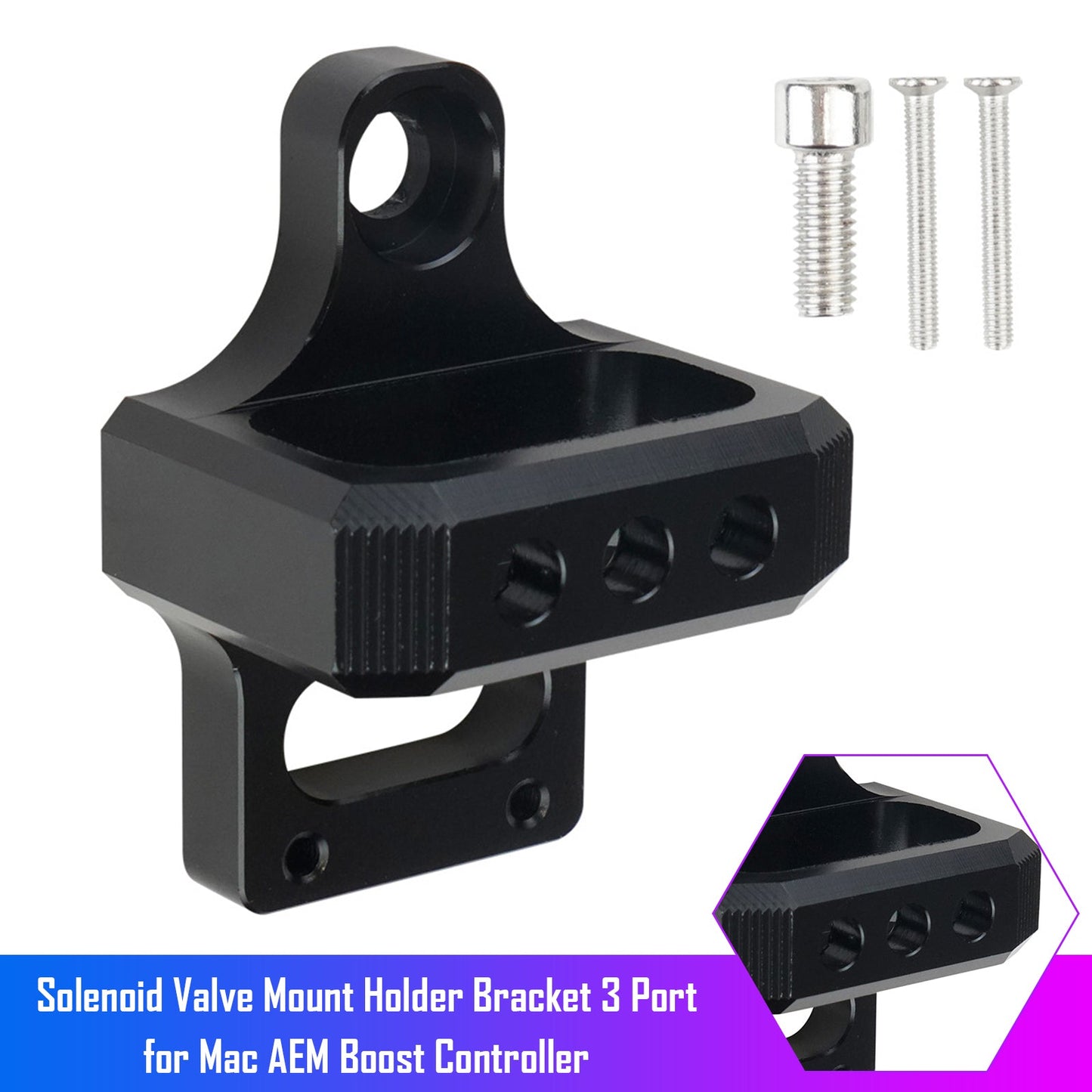 Solenoid Valve Mount Holder Bracket 3 Port for Mac AEM Boost Controller