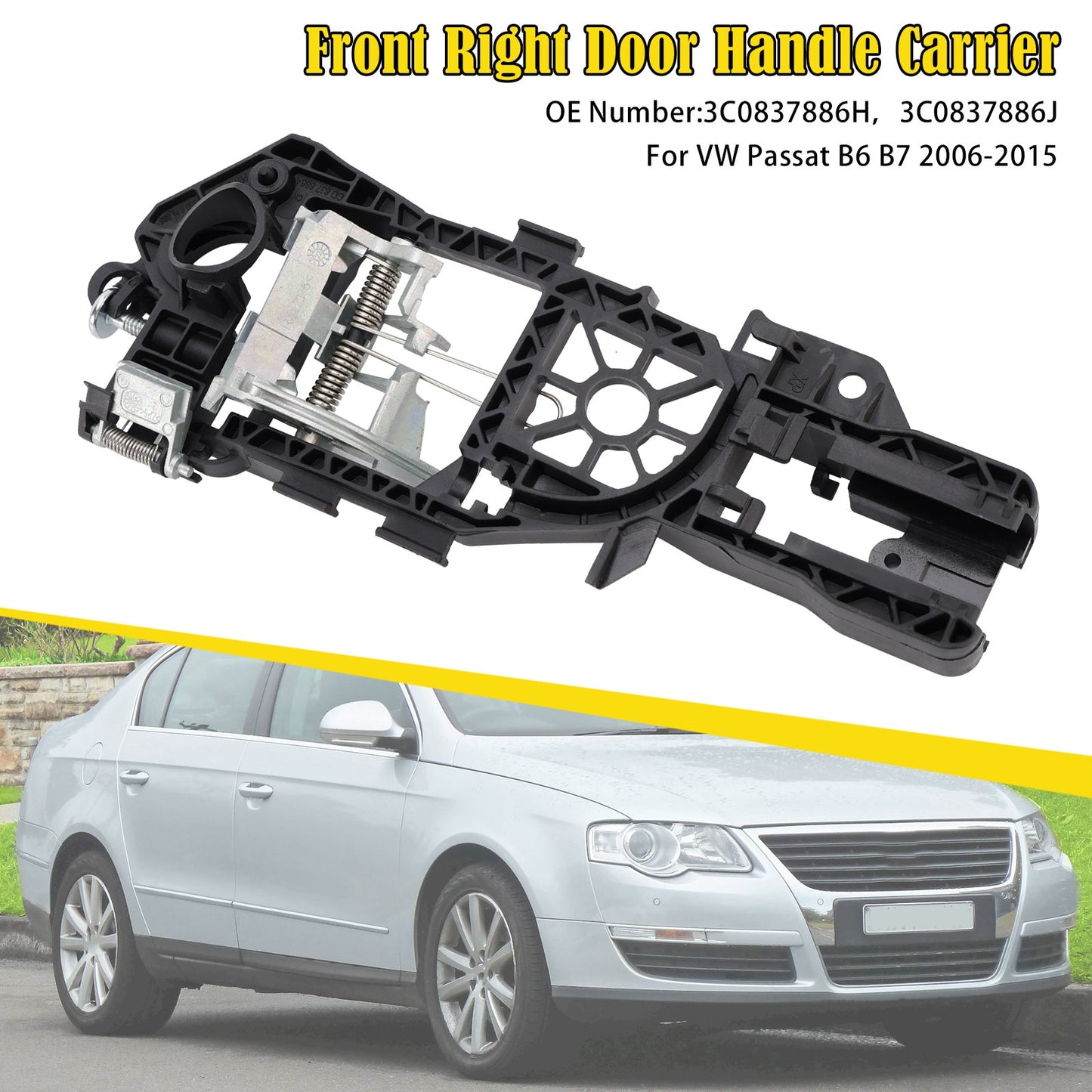 2006-2015 VW Passat B6 B7 Door Handle Carrier Front Right 3C0837886H