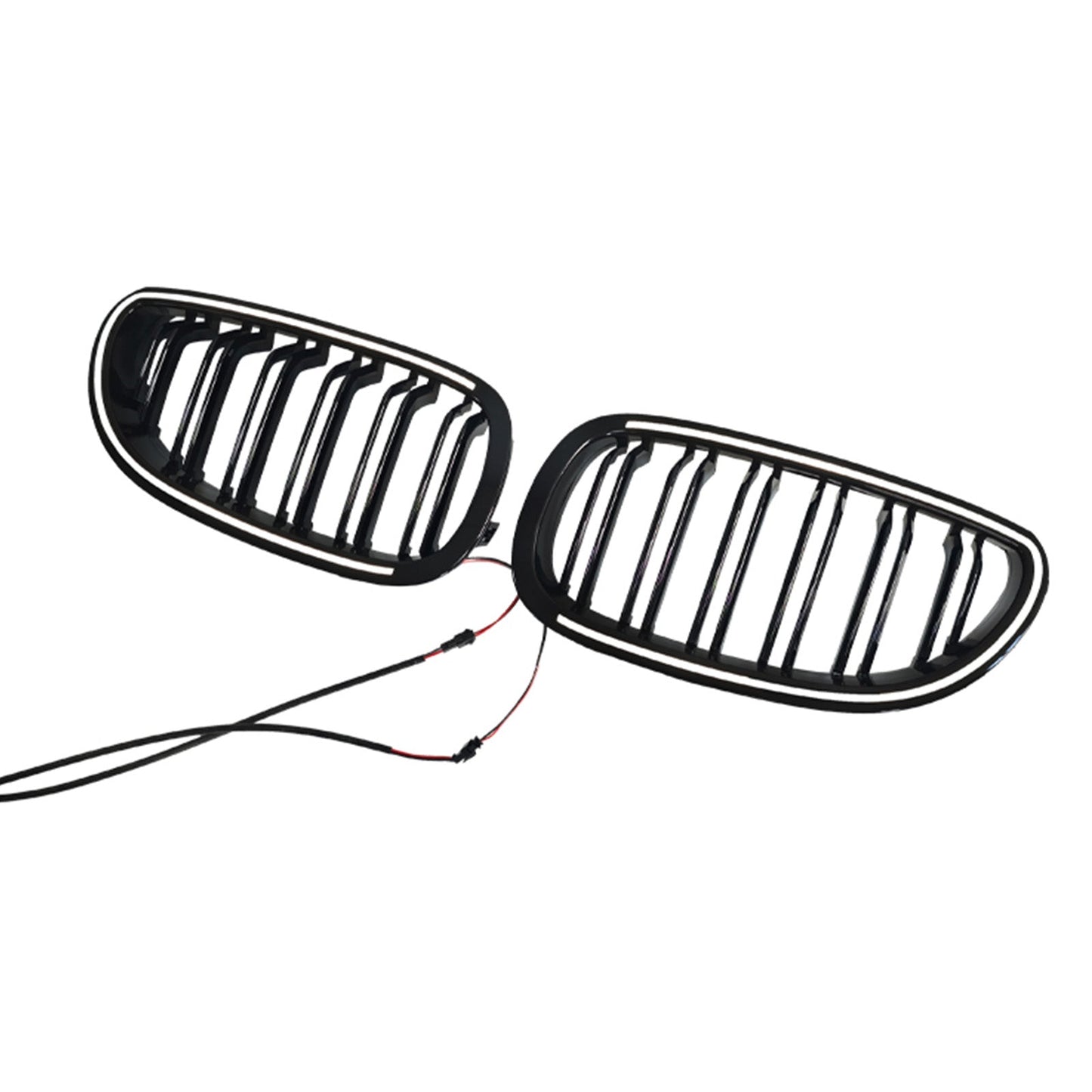 2004-2009 For BMW 5 Series Touring E61 520i 523i 525i 528i 530i 535i 540i 545i 550i 2PCS Glossy Black Front Sport Kidney Grille