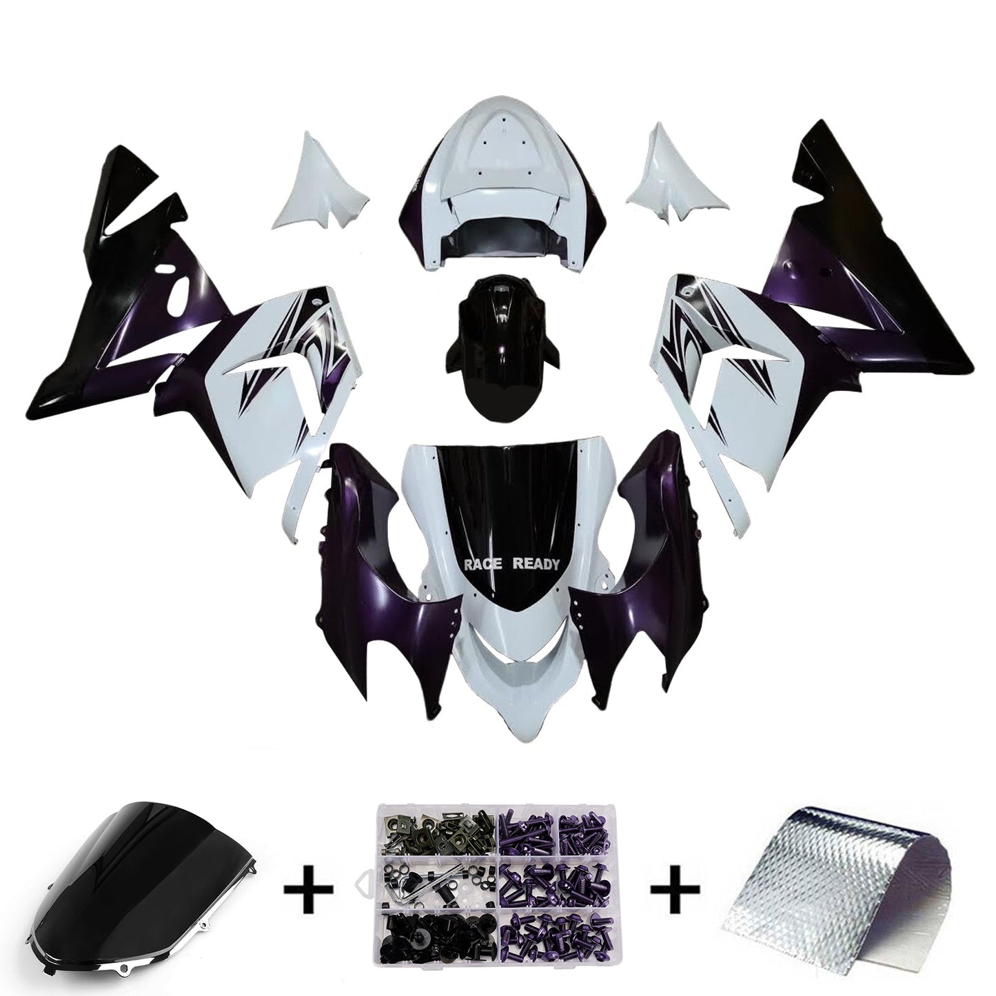 Injection Fairing Kit Bodywork Plastic ABS fit For Kawasaki ZX10R 2004-2005