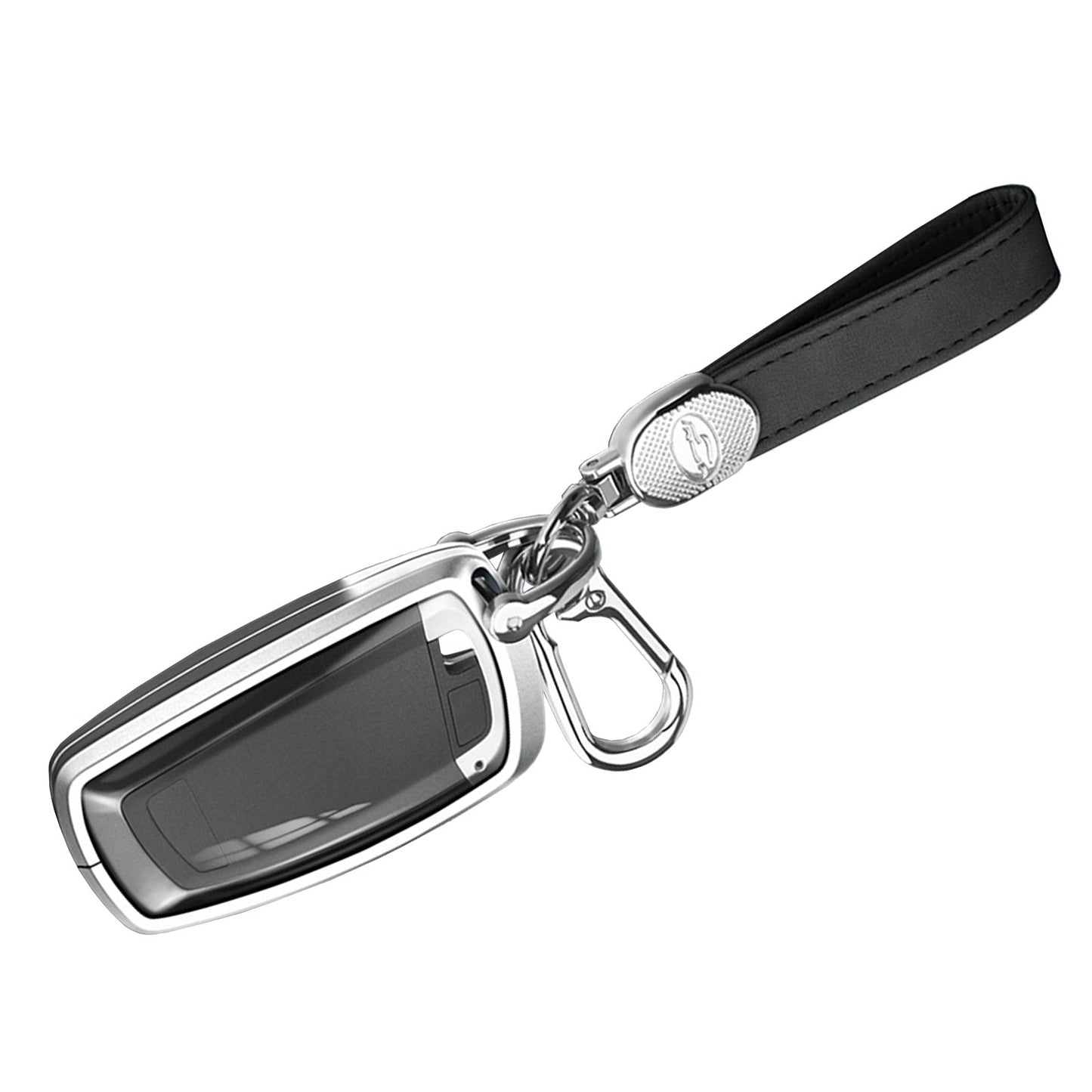 Aluminum Alloy TPU Silvery Car Key Case Cover With Buckle For Ford