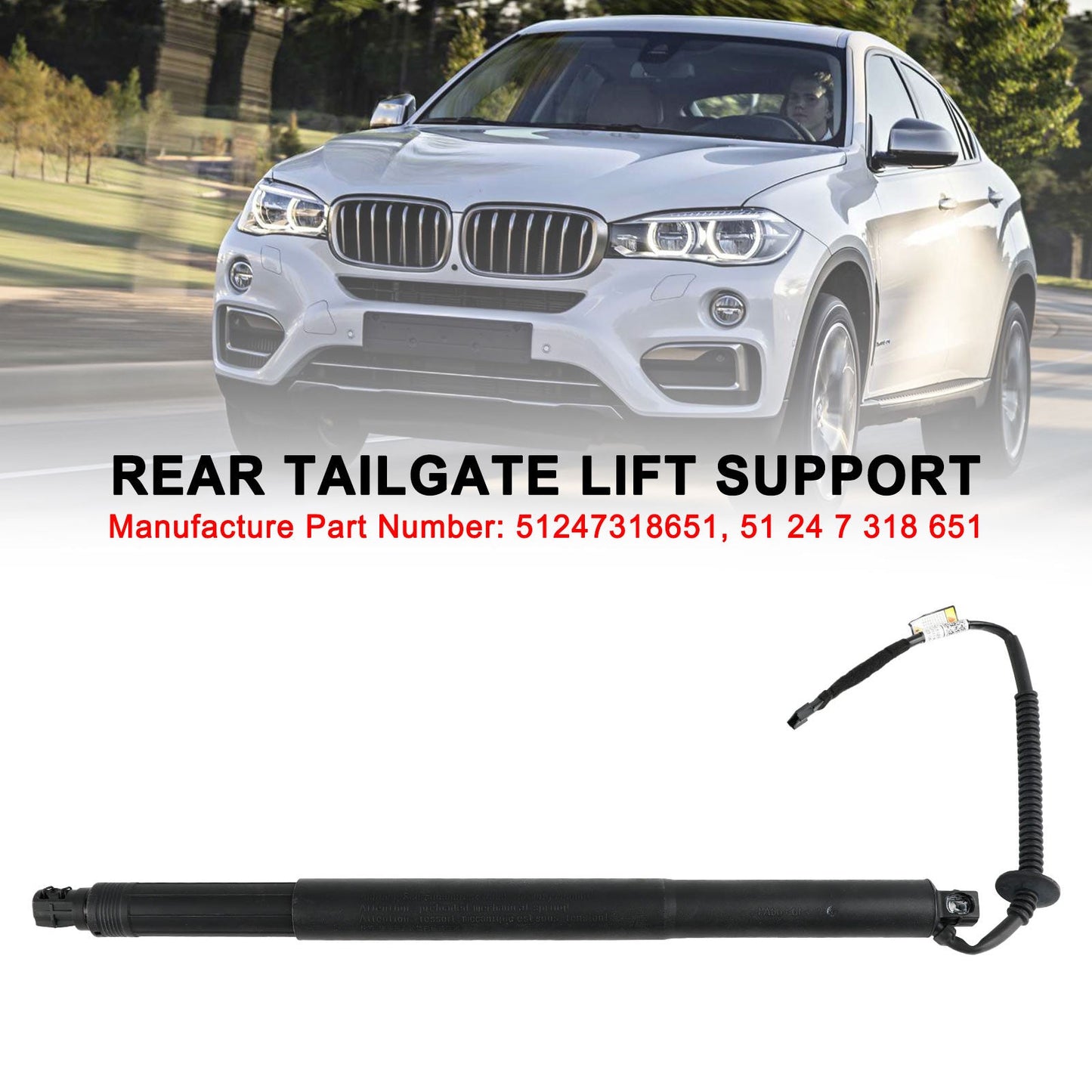 2014-2019 BMW X6 F16 F86 SUV M 4395ccm 575HP 423KW (Petrol) Rear Left Tailgate Power Lift Support 51247318651