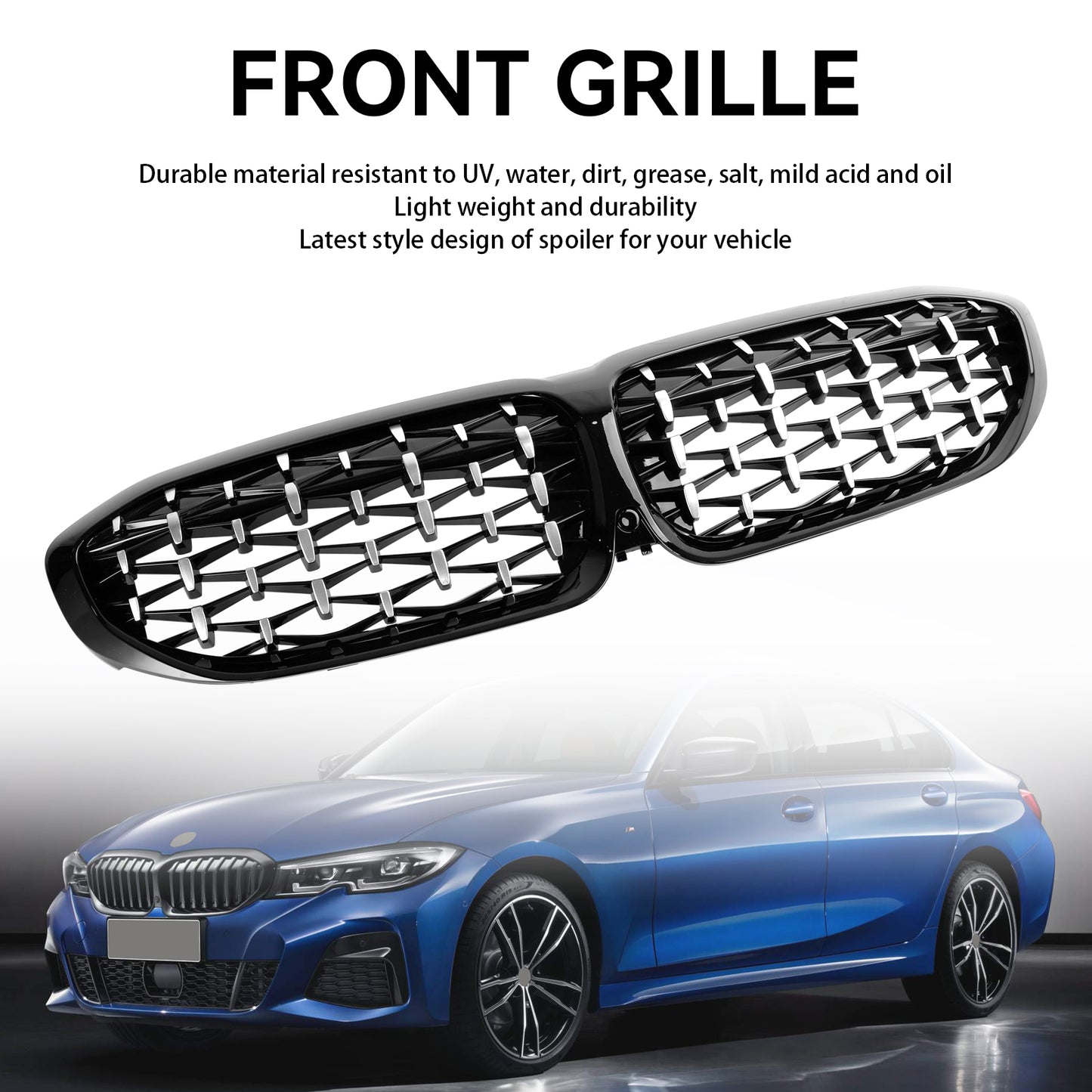 Diamond Kidney Grille Grill 51138072085 Fit BMW 3 Series G20 2019-2022