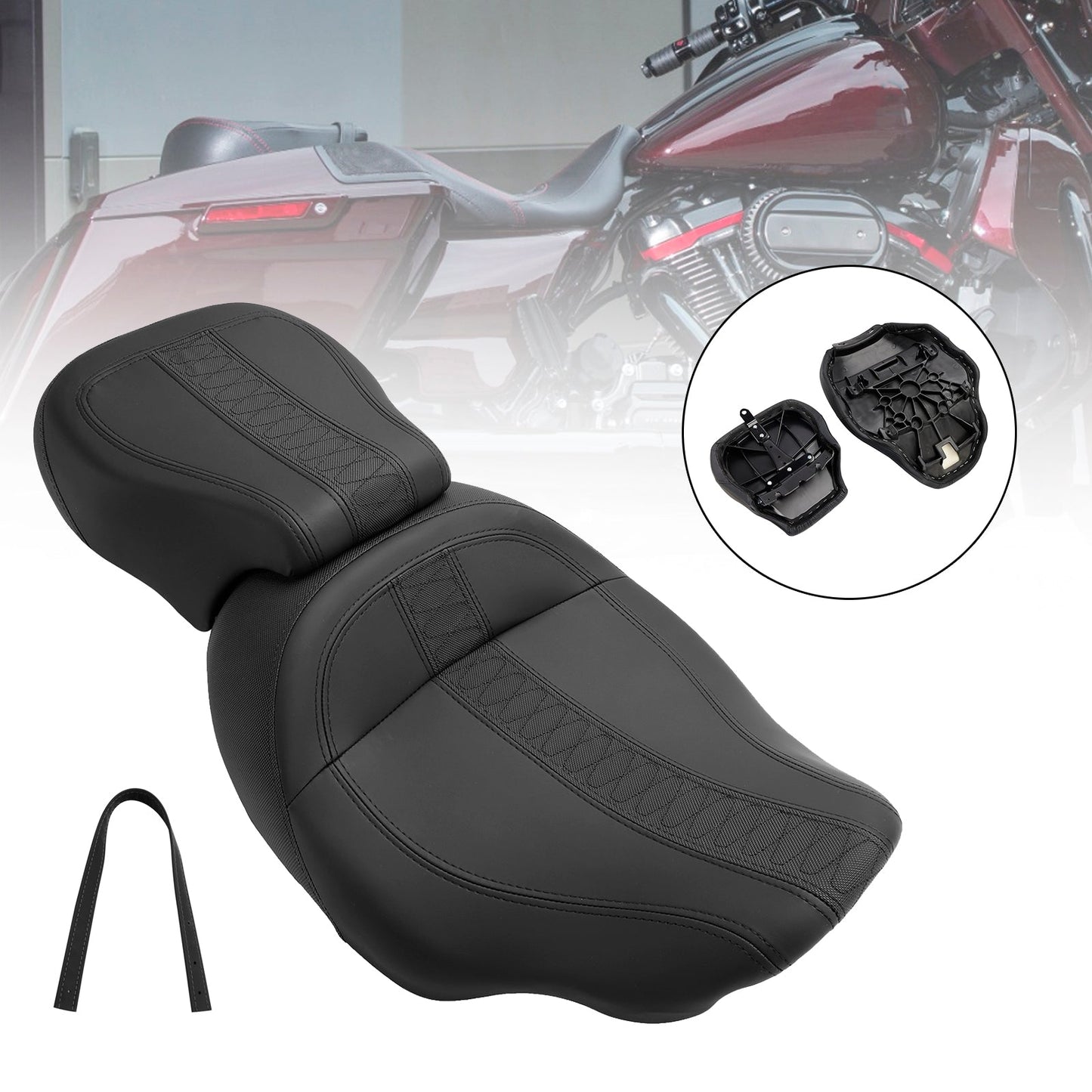 2023-2024 Touring Cvo Glide Rider Passenger Seat Front Rear Cushion