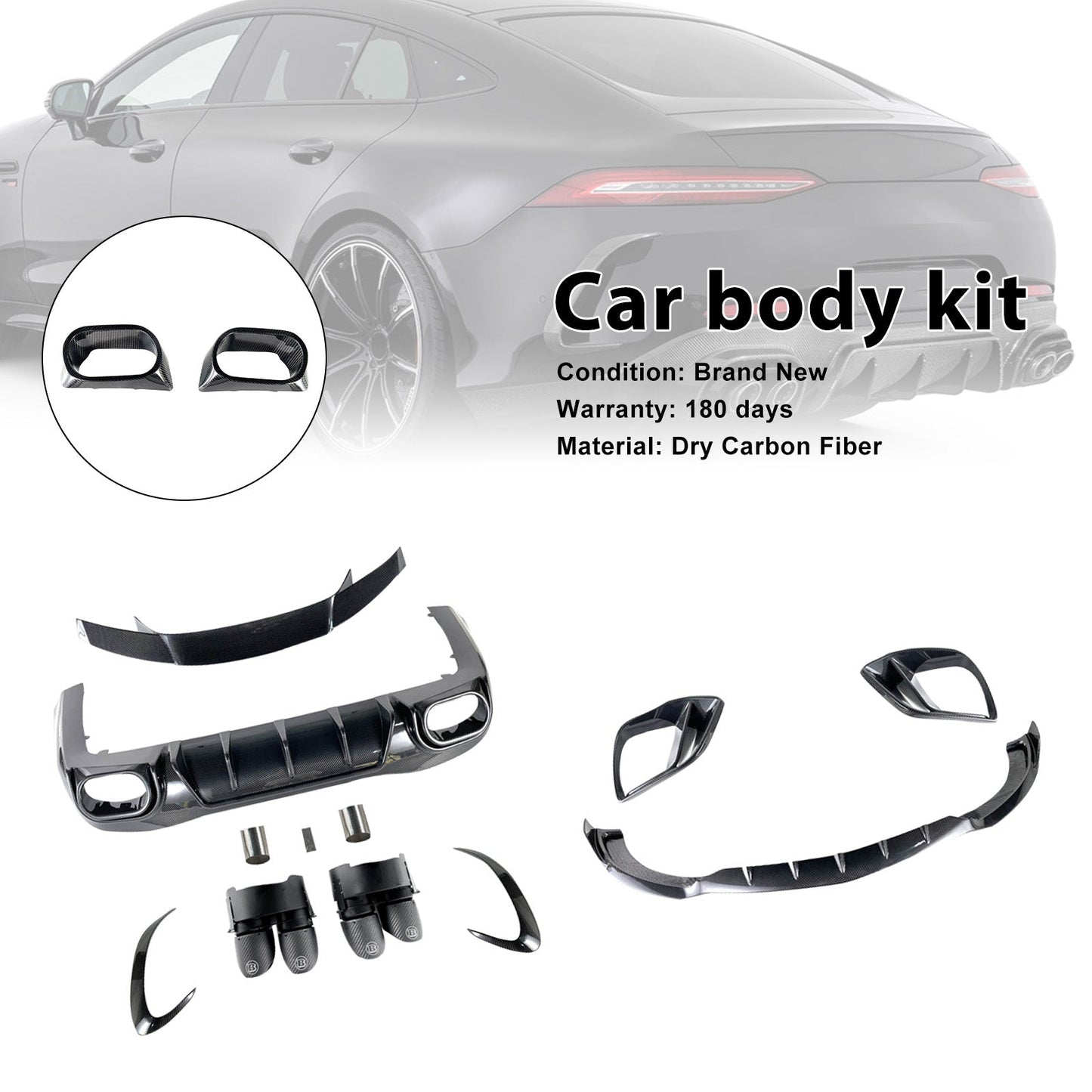 2021-2026 Fit Mercedes Benz AMG GT63 X290 4 DOOR Carbon Fiber Bumper Body Kit