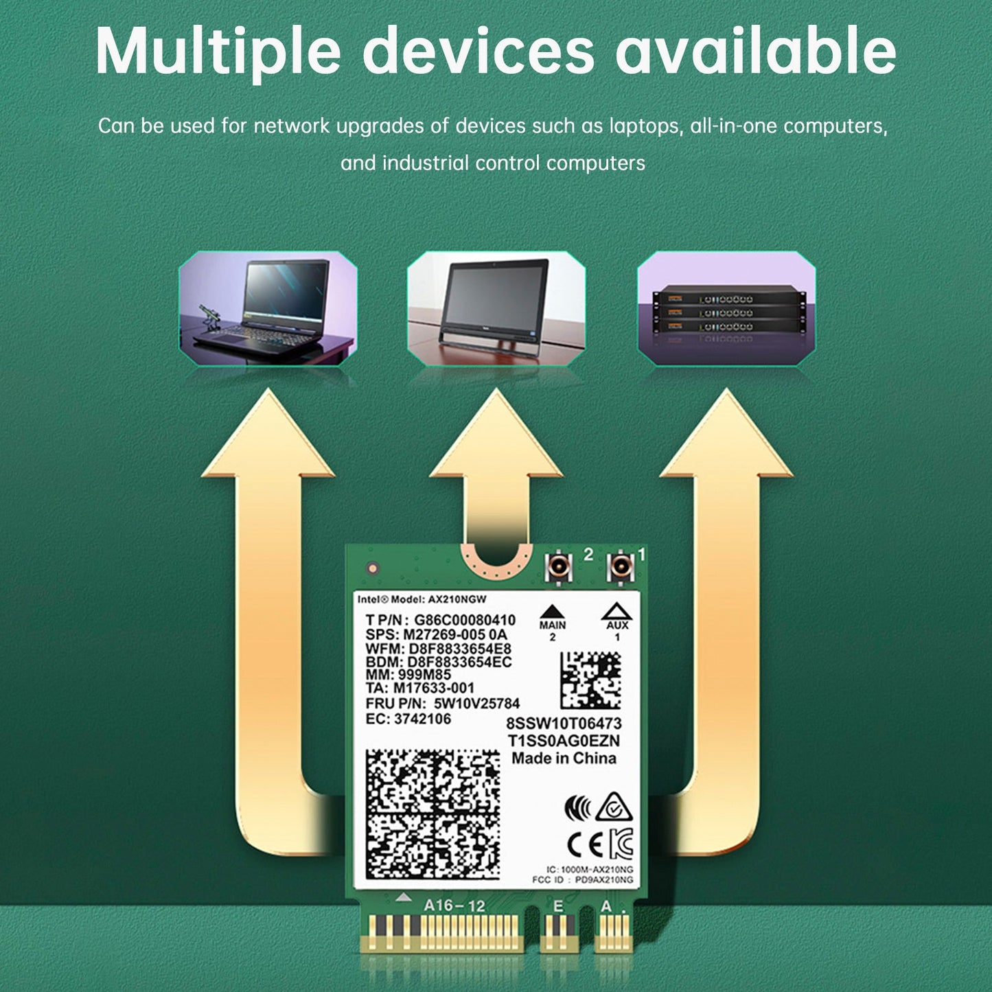 AX210 Module Bluetooth 5374Mbps High-Speed Gigabit Network Card Supports WIFI6