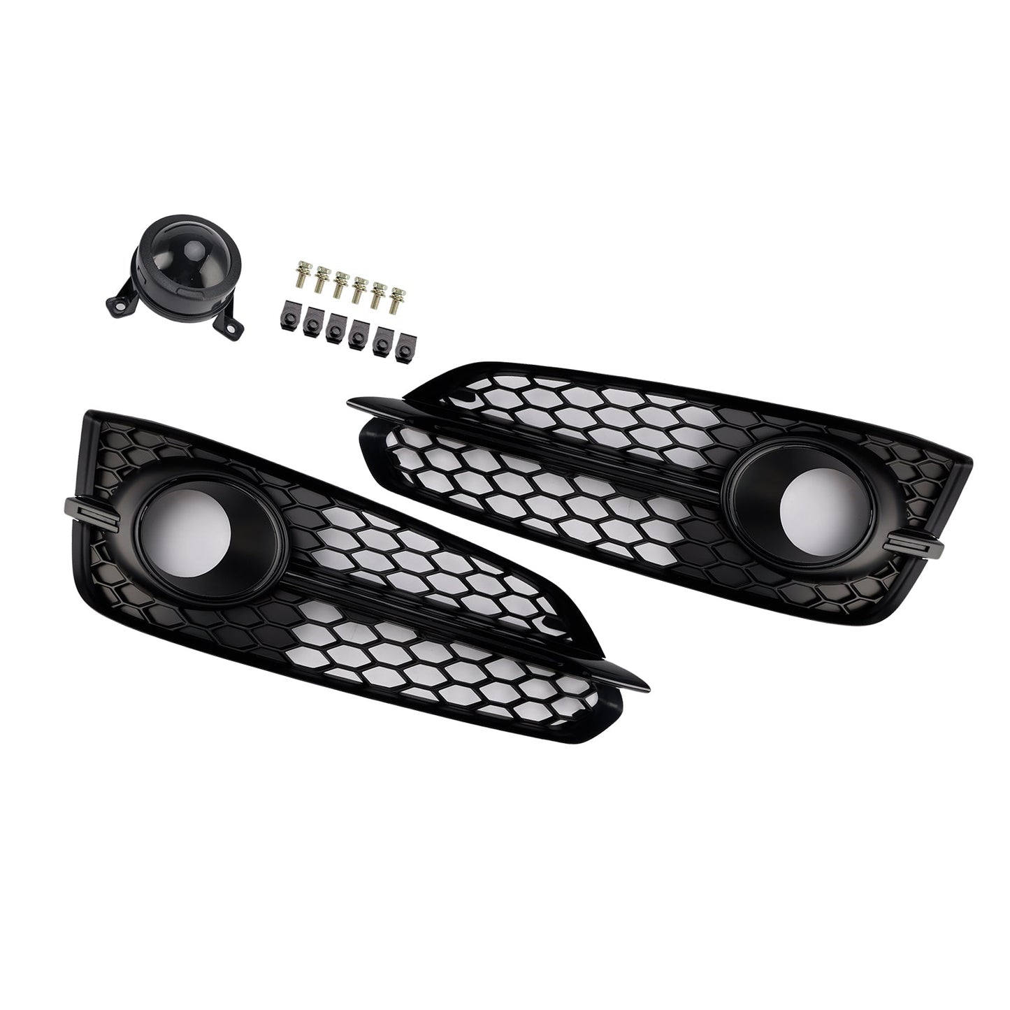 2015-2017 Audi A8 S8 2PCS Black Front Fog Grill Grille Light Cover