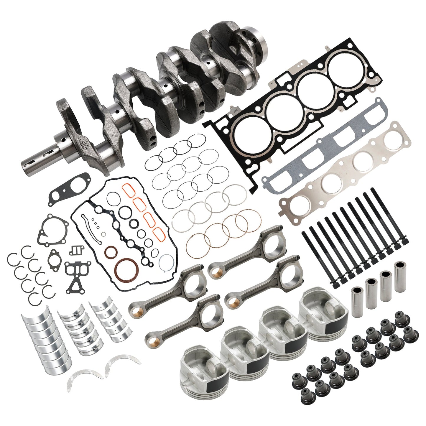 G4KE 2.4L Engine Overhaul Rebuild Kit & Crankshaft & Con Rods for Hyundai KIA