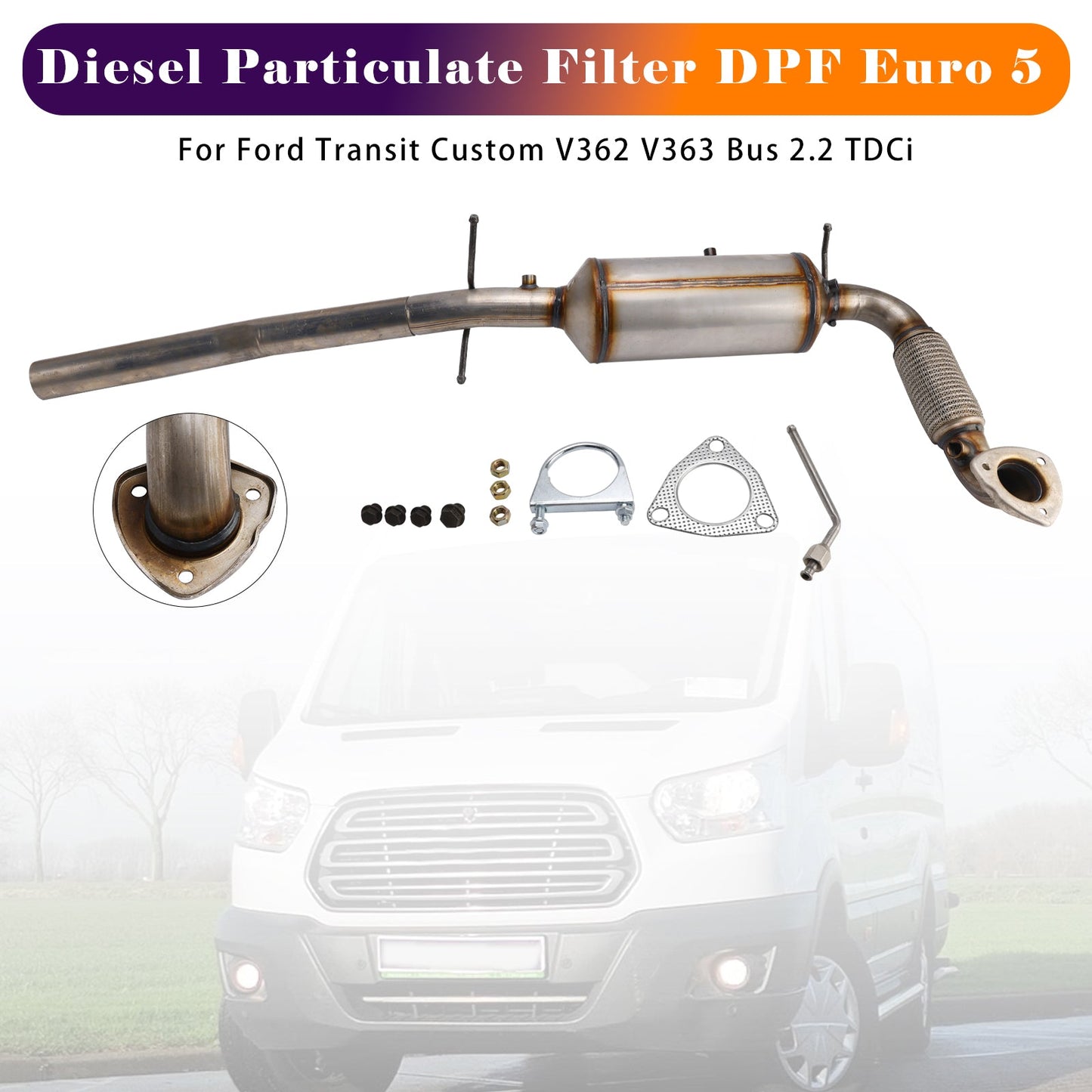 BK315H270CB For Ford Transit Custom V362 V363 Bus 2.2 TDCi 2012-2017 Diesel Particulate Filter DPF Euro 5