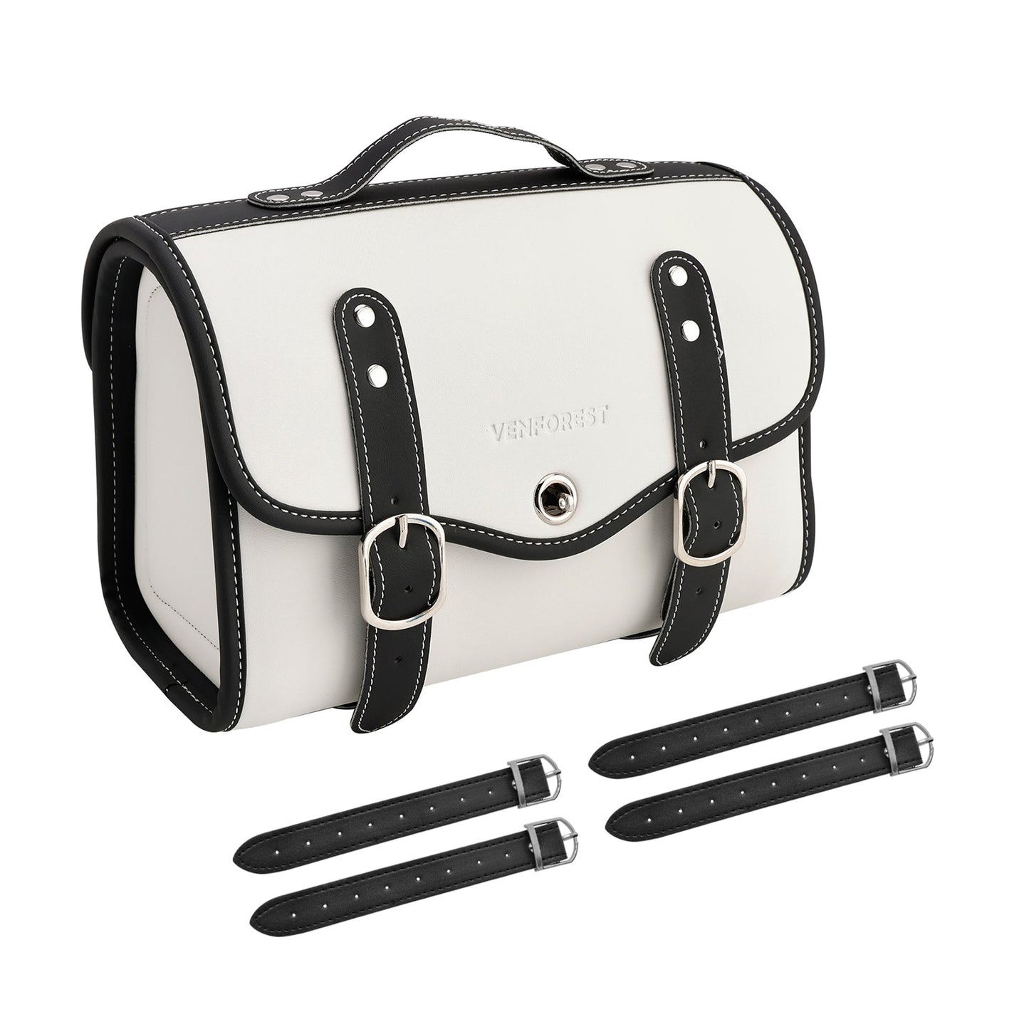 Pu Side Tail Bag Saddlebag Color Matching Luggage White For Scooter Motorcycle White