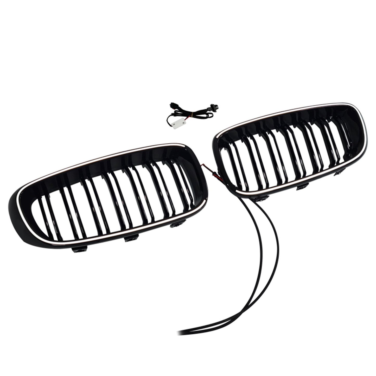 2013-2019 Fit BMW 3 Series F34 GT Dual Slat Front Bumper Grille Gloss Black