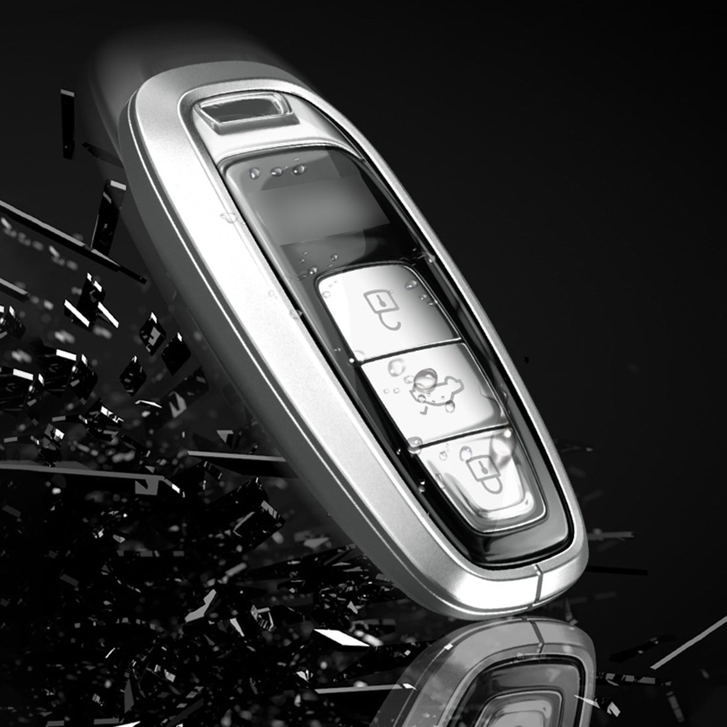 Aluminum Alloy TPU Black Car Key Case Cover With Buckle For Audi a6l a4l a3