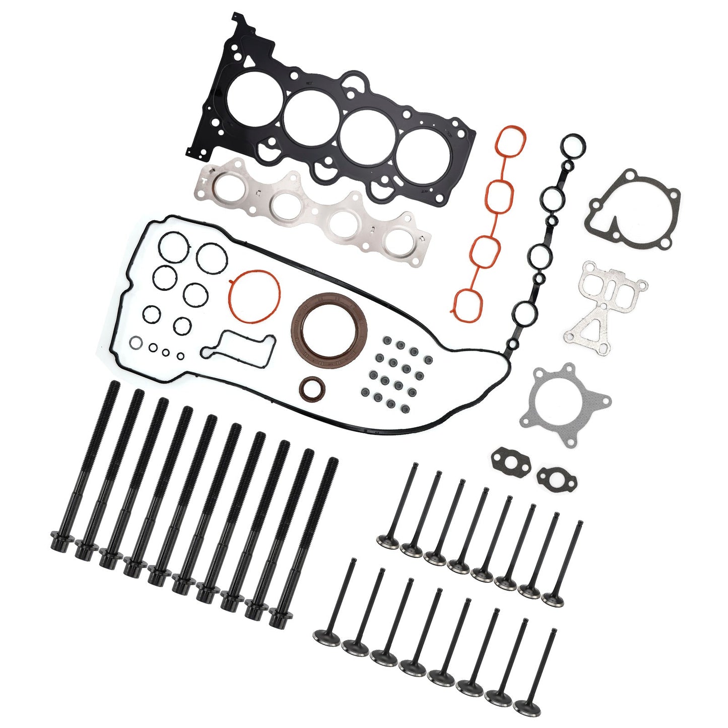 2013-2017 Kia Rio 1.6L GAS Naturally Aspirated G4FJ 1.6L Turbo Head Gaskets Bolts Kit w/ Intake Exhaust Valve 23110-2B710
