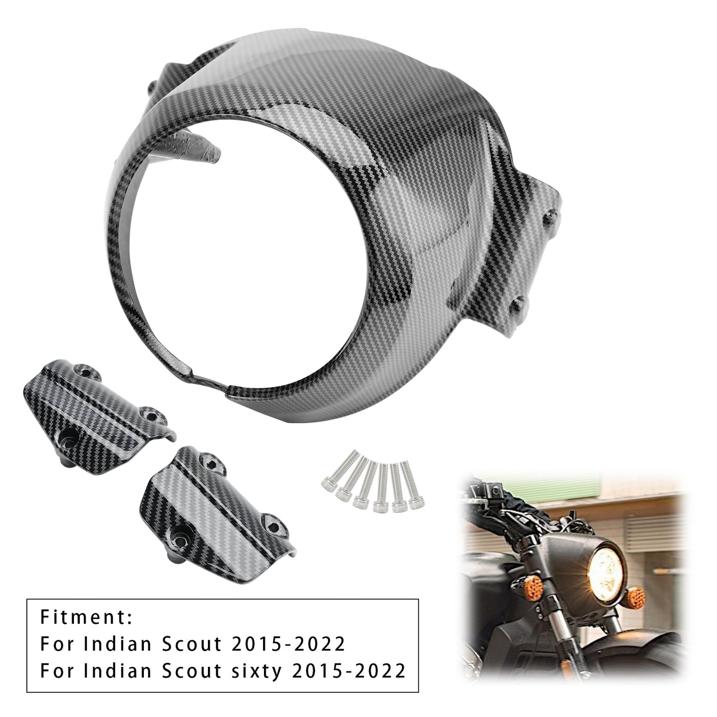 2015-2022 Indian Scout Windshield Headlight Bezel Upper Fairing fit For