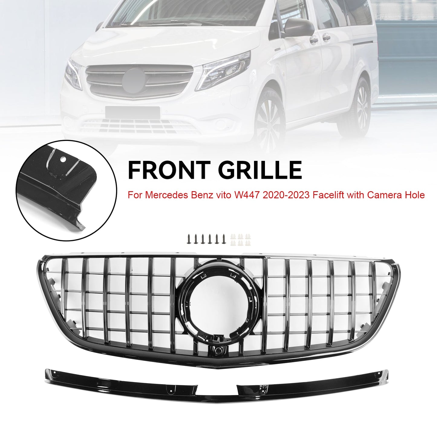 2020-2023 Facelift Mercedes benz vito W447 Black Front Grille Grill