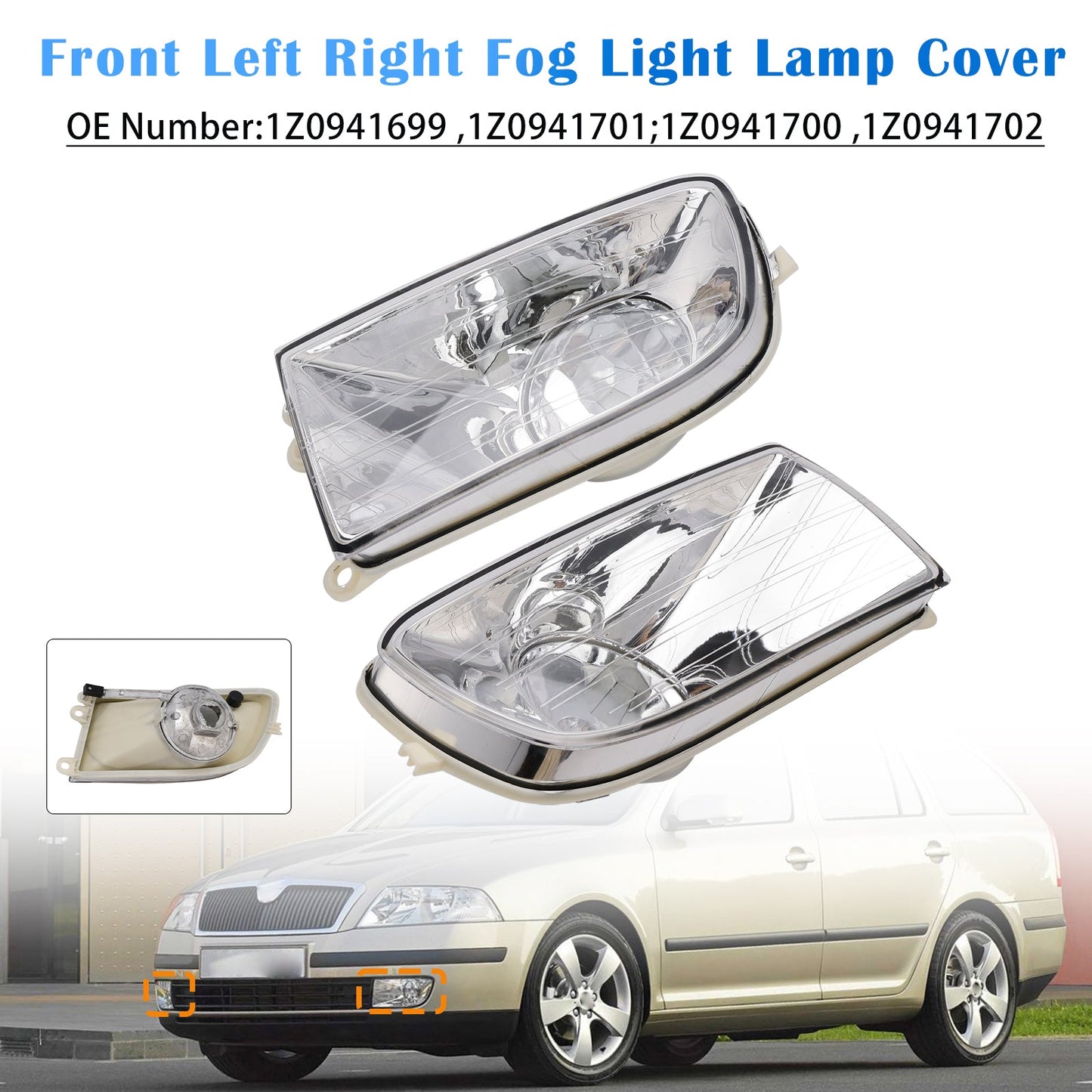 Front Fog Light Lamp Cover 1Z0941701 1Z0941702 For Skoda Octavia II 04-08