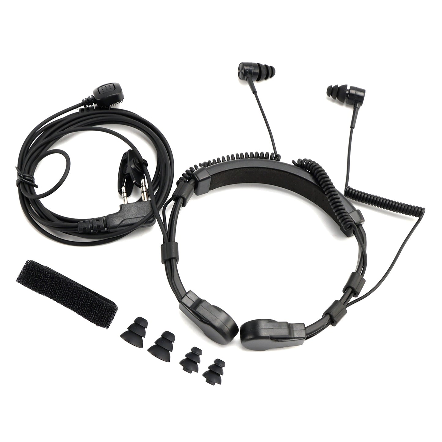 K-Head Telescopic Throat Vibration Mic Headset for TK-208 TK-220 TH-D7 TH-F6