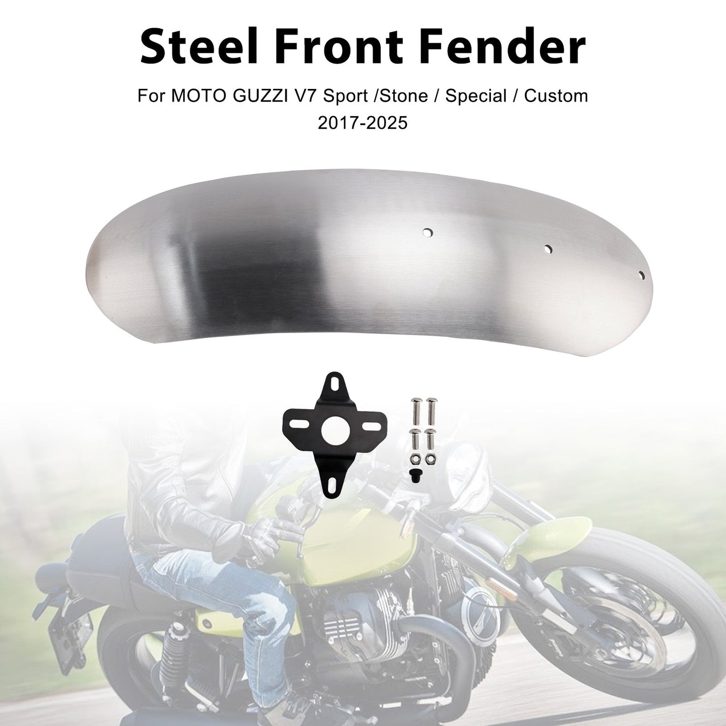 2017-2025 For MOTO GUZZI V7 Sport /Stone / Special / Custom Steel Front Fender Mudguard