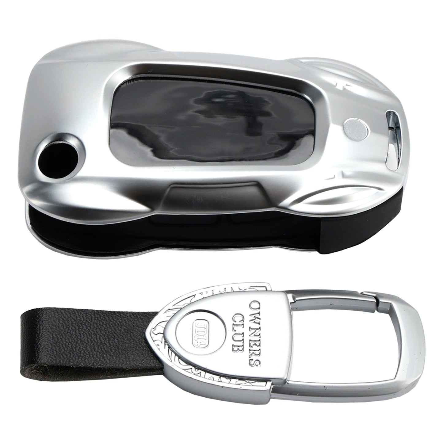 Audi A1 A3 S3 Leather Alloy Zinc Car Key Silvery Case Cover