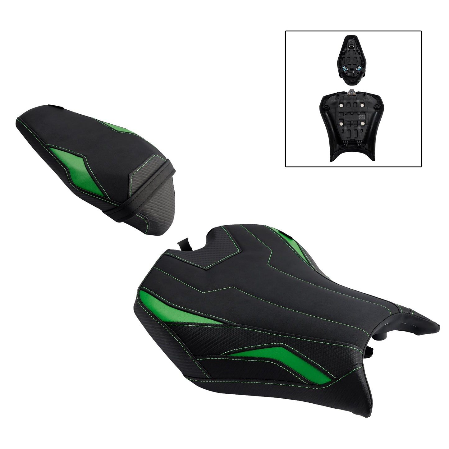 2025- For Kawasaki Ninja Z900 Zr900-F Driver&Passenger Seat Rear Cushion Green1