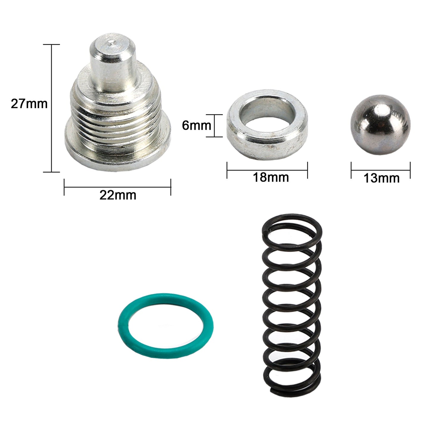 1994.05-2003 Ford F250 F350 F450 F550 FSD E250 E350 E450 ESD 7.3L Diesel Oil Pump Relief Valve Spring Plug & Seals Kit