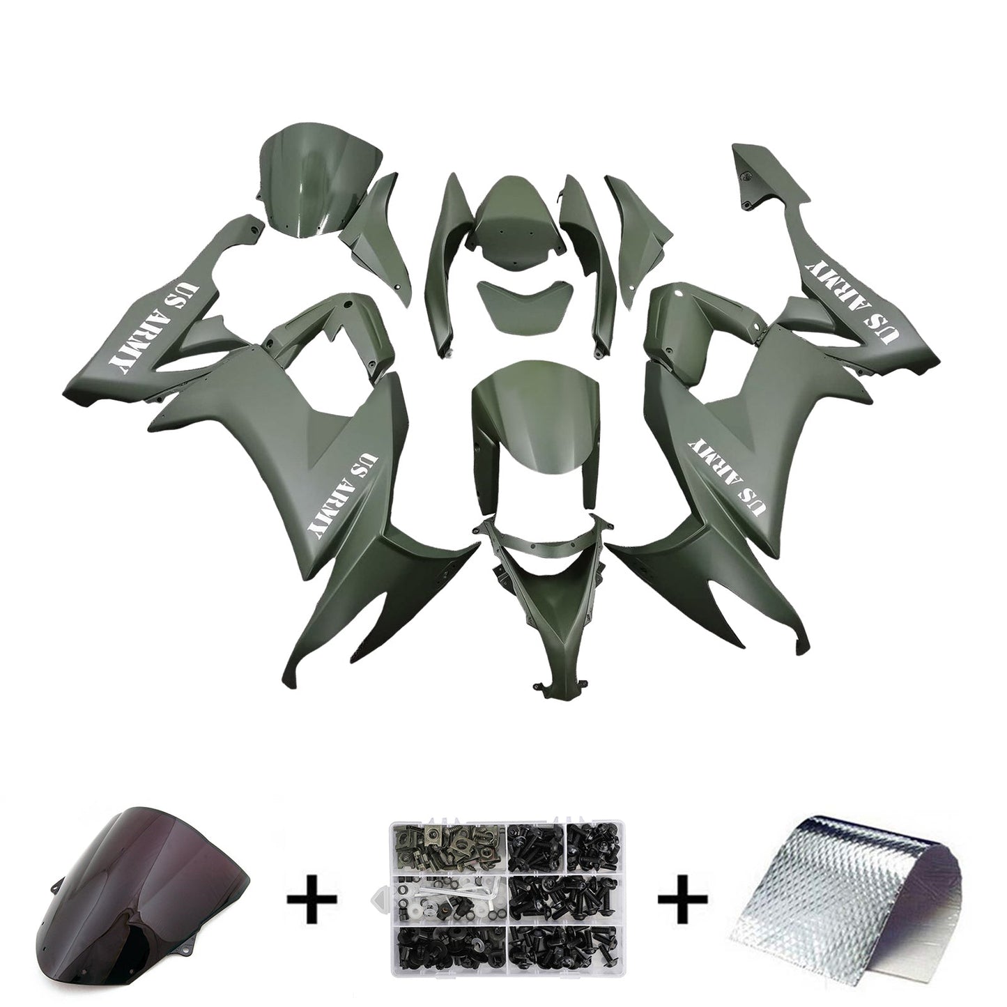 Injection Fairing Kit Bodywork Plastic ABS fit For Kawasaki ZX10R 2008-2010