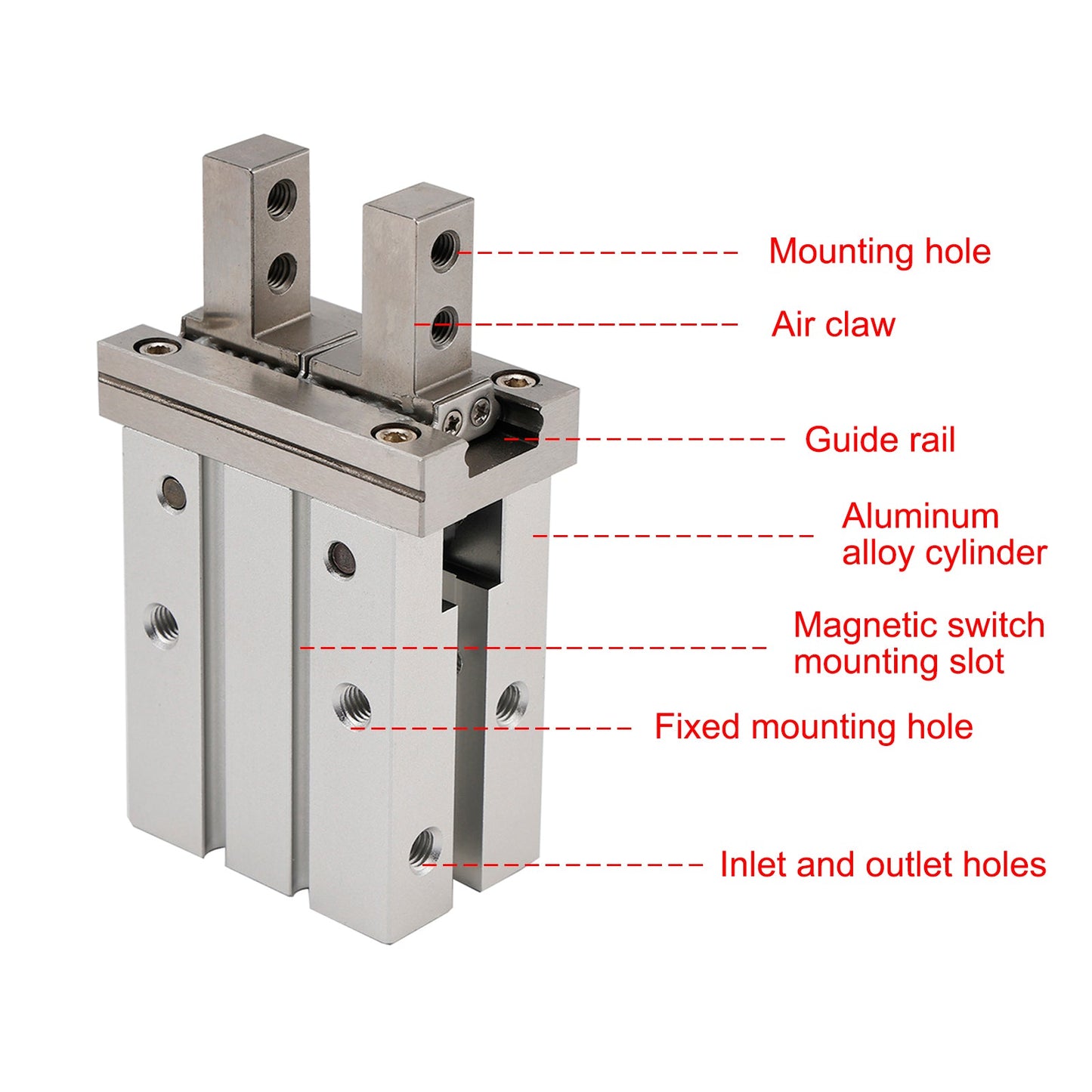 For SMC MHZ2-20D 20mm Parallel Air Gripper Cylinder Bore Pneumatic Part Finger
