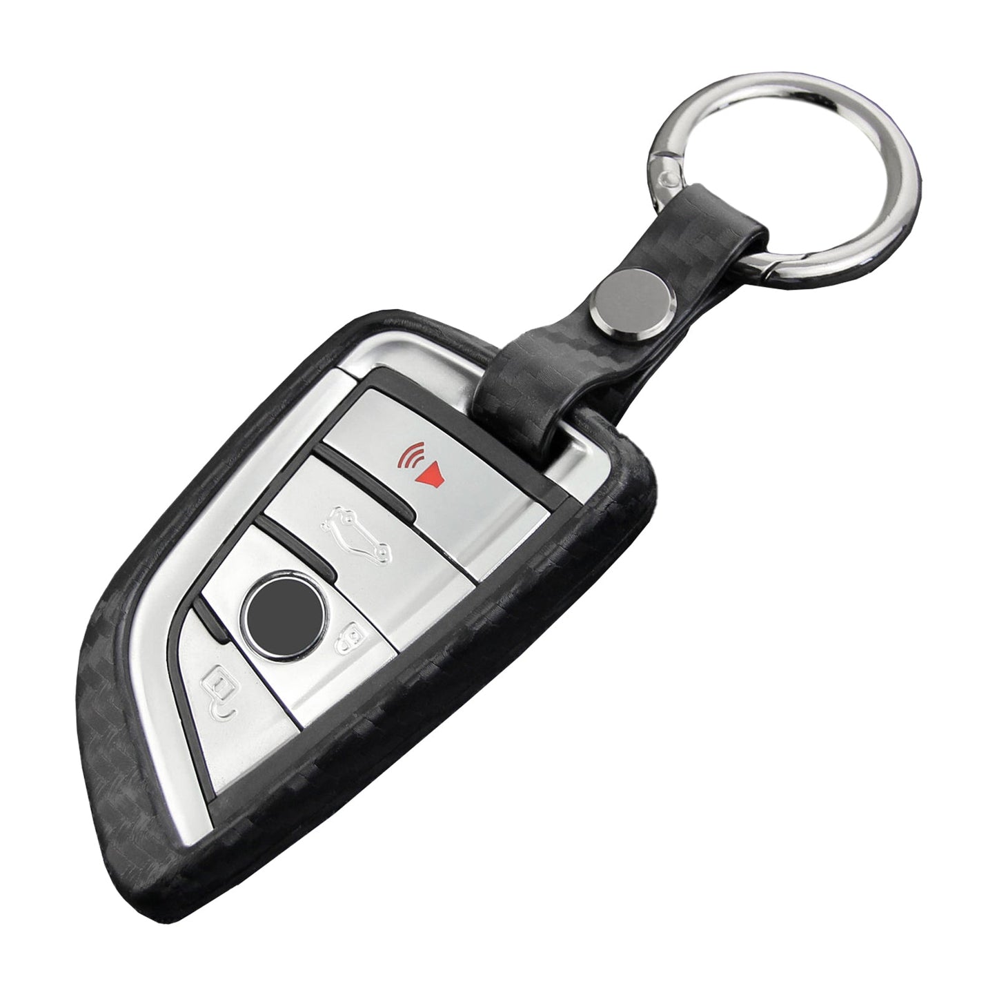 Leather Silicone Car Key Case Cover With Buckle For BMW