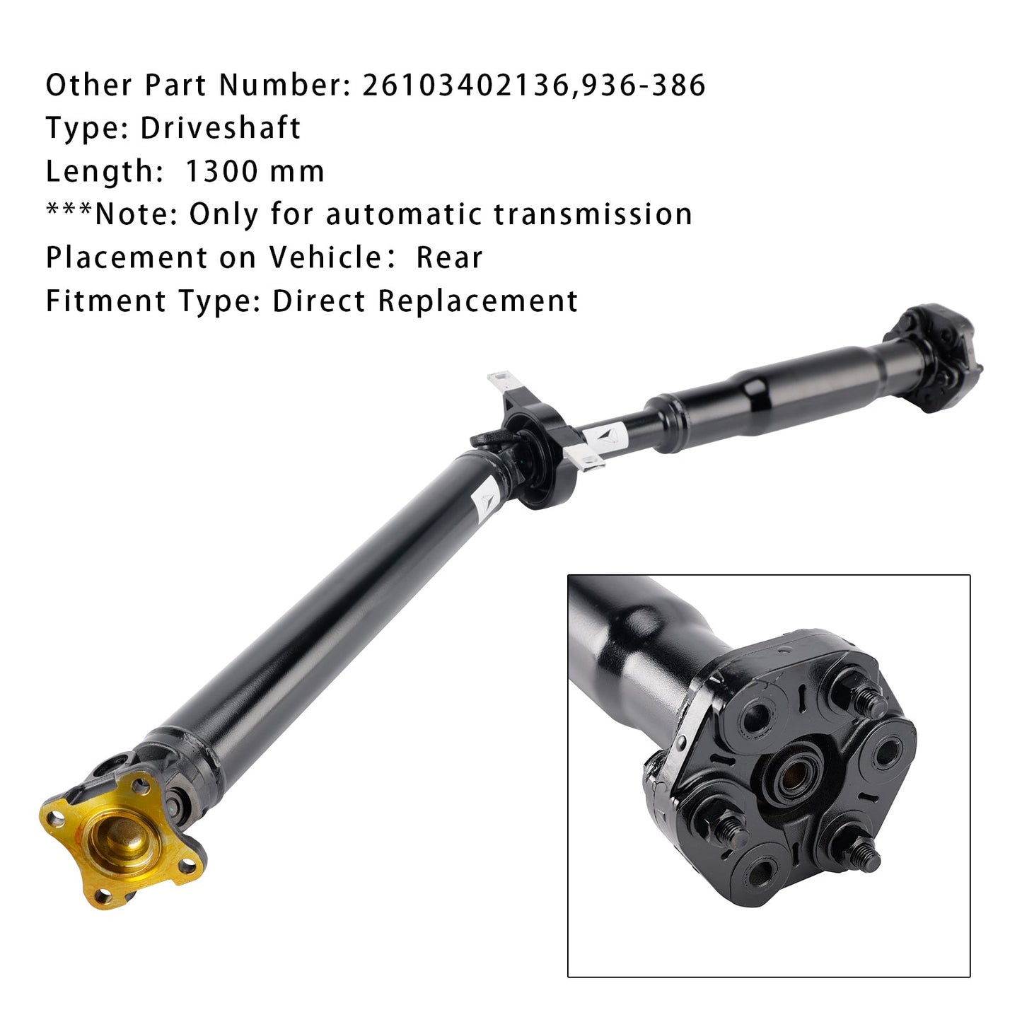 2004-2006 BMW X3 E83 2.5 i Petrol SUV Rear Driveshaft Prop Shaft 26103402136