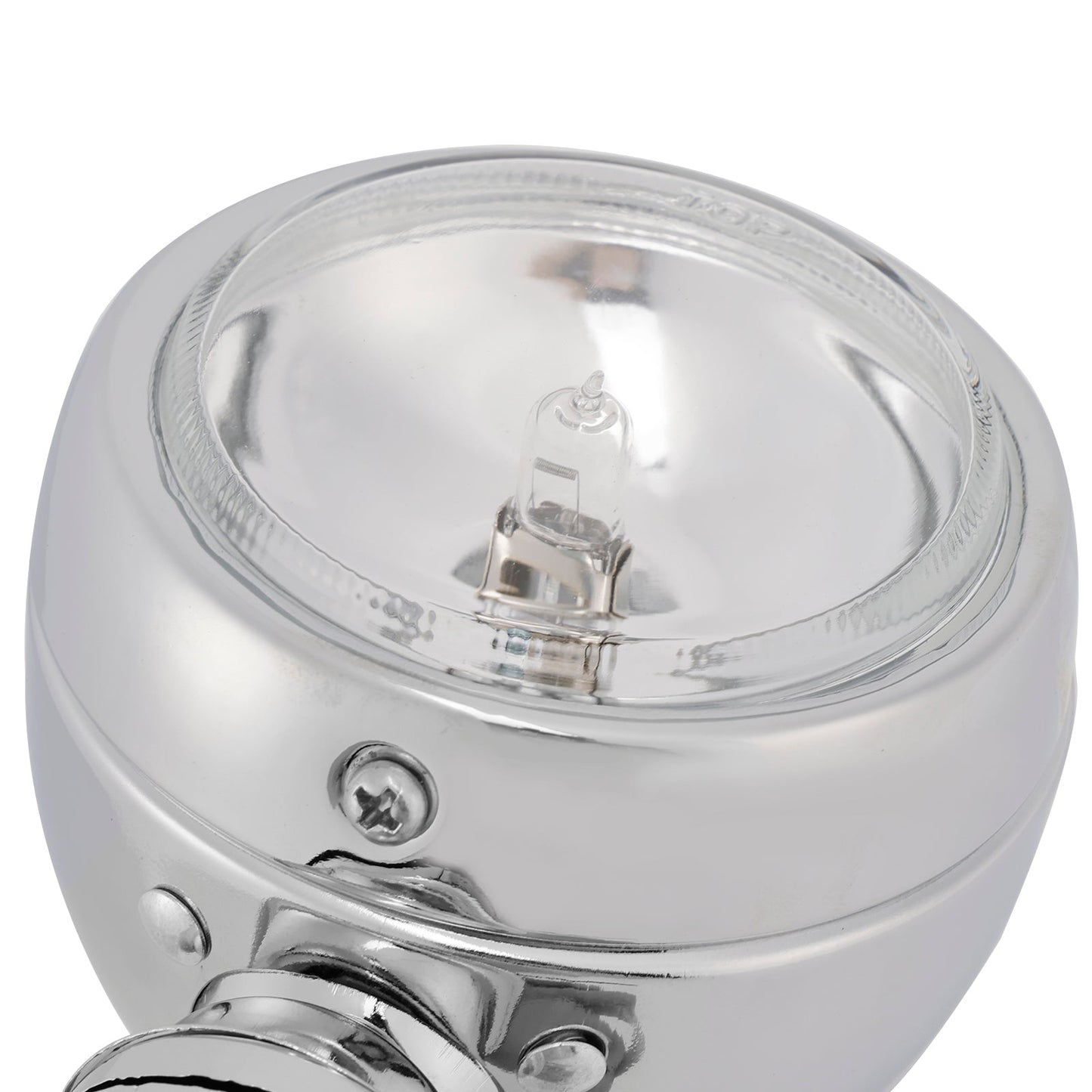 Motorcycle Beam Headlight Fog Lamp Custom Chrome #D19 For Racer Bobber Chopper