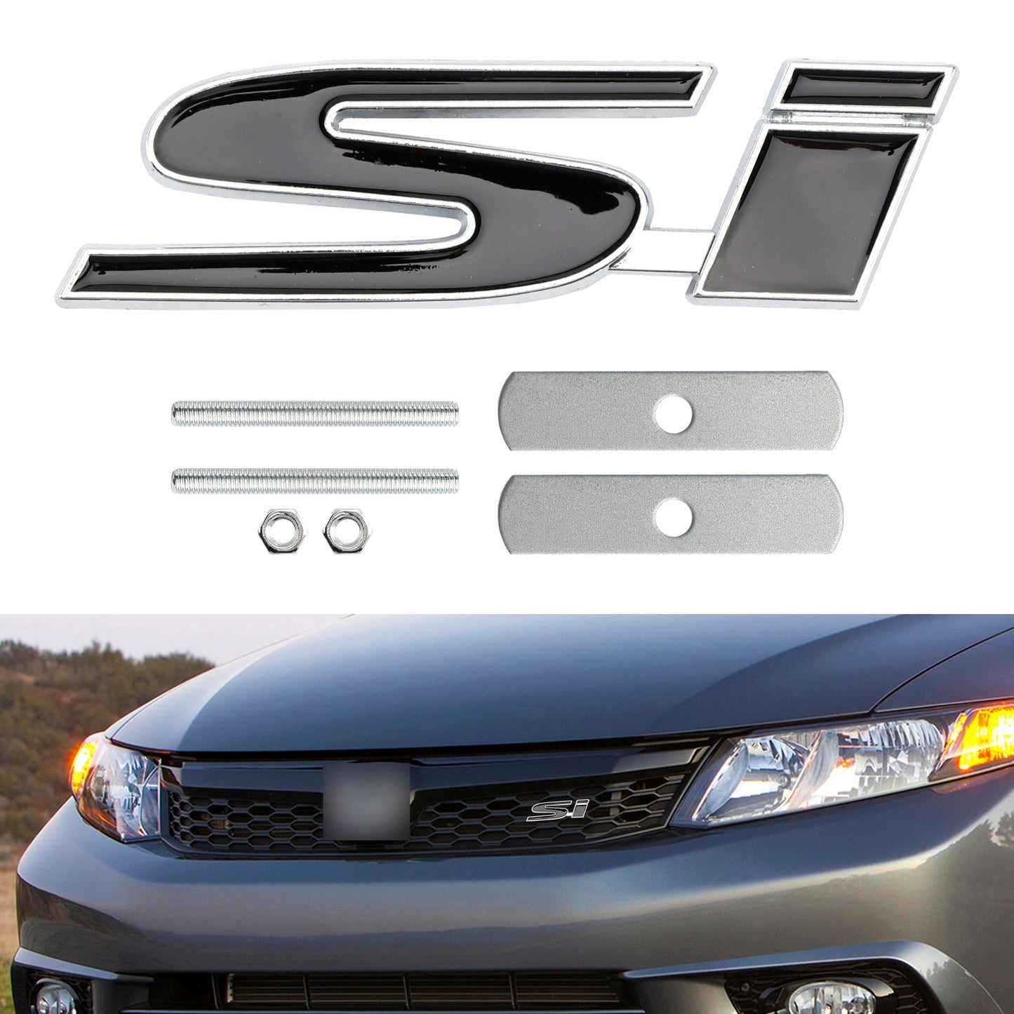 Si Front Grille Emblem Decal Badge for Honda