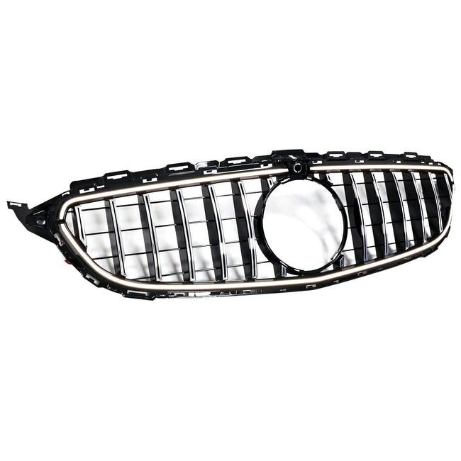 2015-2021 Mercedes W205 C250 C300 W/LED Chrome Front Bumper Grill Grille