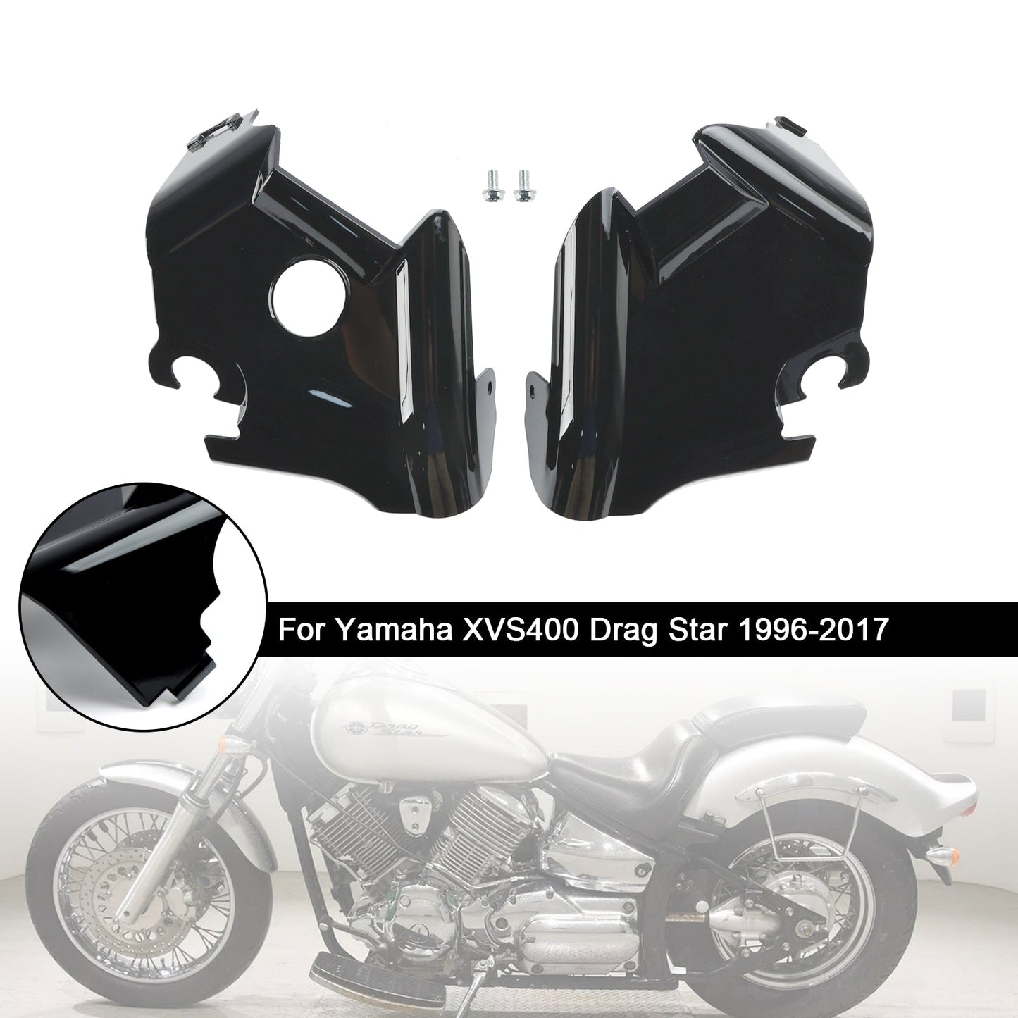 1997-2003 Yamaha XVS650 Drag Star V-Star 650 Custom Classic Yamaha XVS400 Drag Star Fork Frame Neck Cover