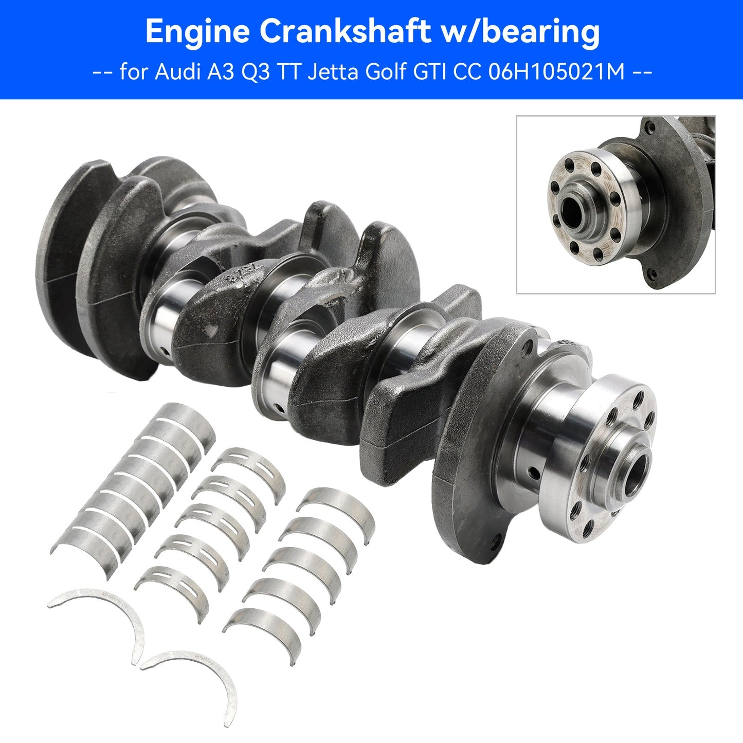 2008-2010 VW Jetta 2.0L M/T Wolfsburg Edition Sedan Engine Crankshaft w/bearing 06H105021M