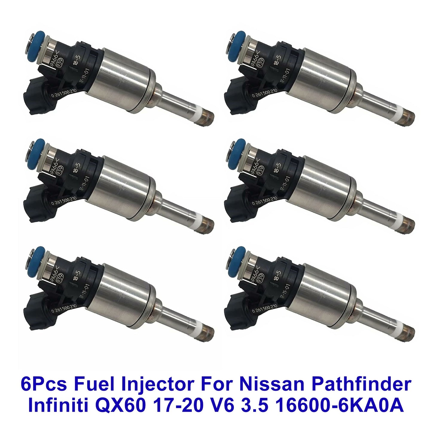 2017-2018 For Infiniti QX60 Base 3.5LV6-Gas 6PCS Fuel Injector 16600-6KA0A