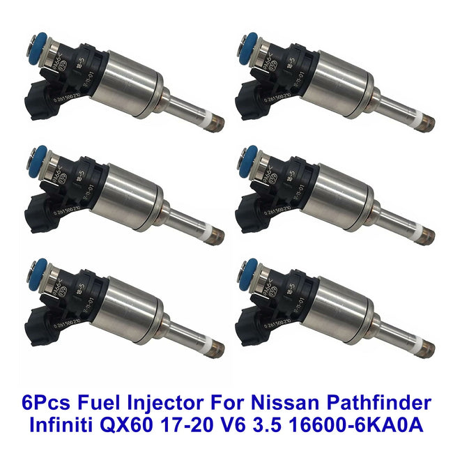 2017-2018 For Infiniti QX60 Base 3.5LV6-Gas 6PCS Fuel Injector 16600-6KA0A
