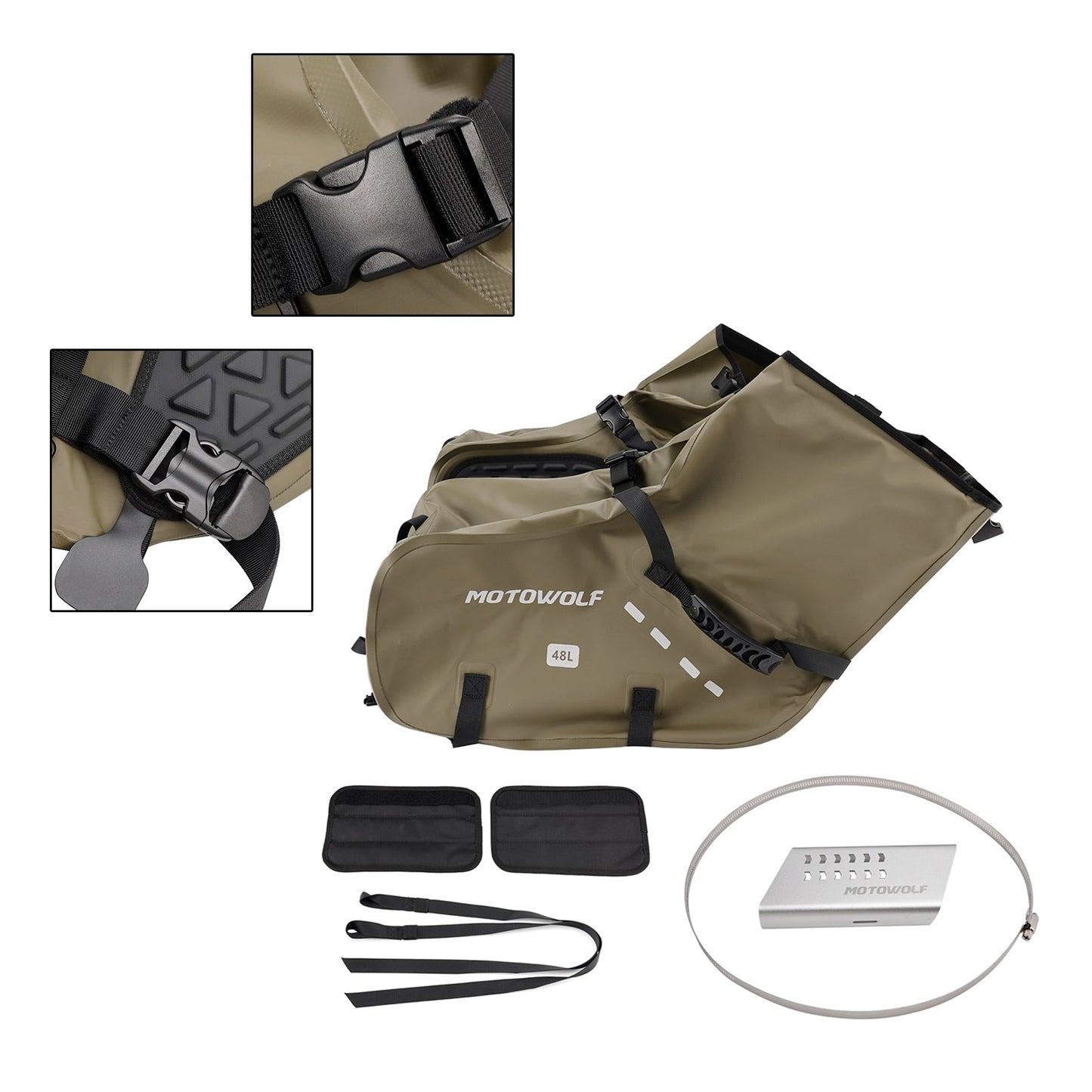 Side Tail Bag Saddlebag Color Matching Luggage 86L Green For Scooter Motorcycle