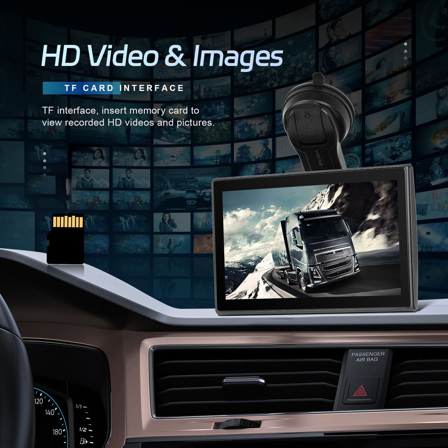 7-inch Full Touch Screen Apple CarPlay Android Auto Switching Display AHD Camera