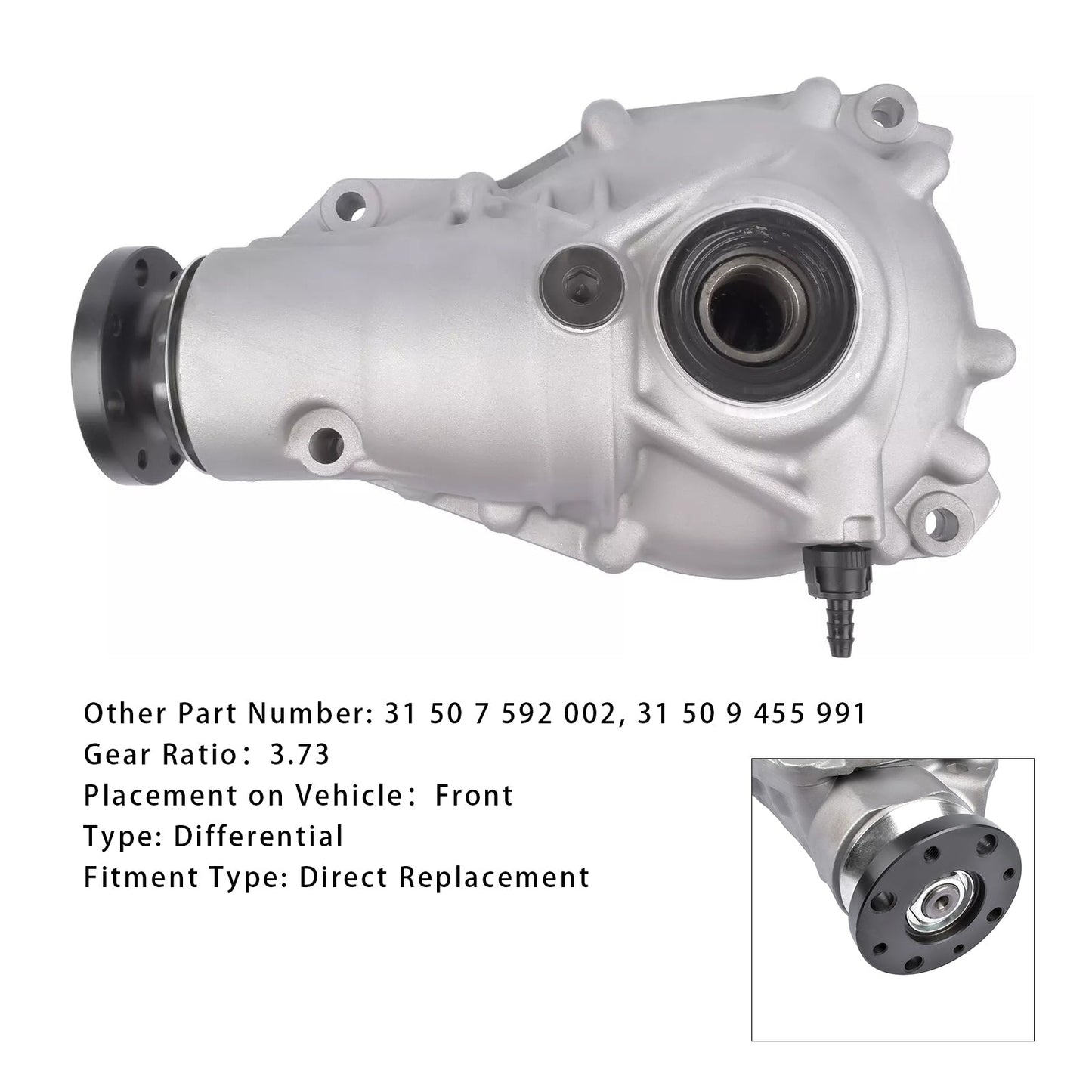 Front Differential Carrier Assembly 3.73 Ratio 31507592002 For BMW X3 2011-2017