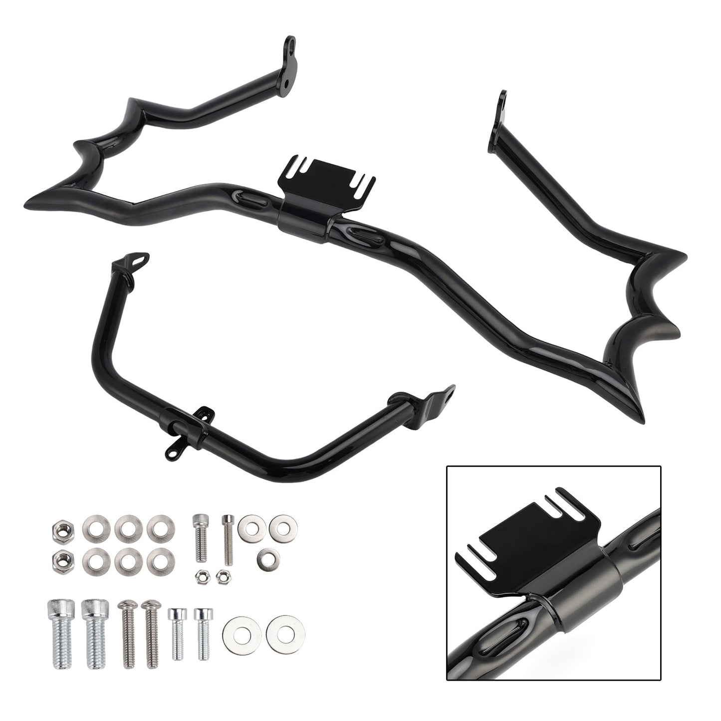 2009-2023 Touring Road King Bumper Engine Guard Fairing Mount Crash Bar Kit Chrome